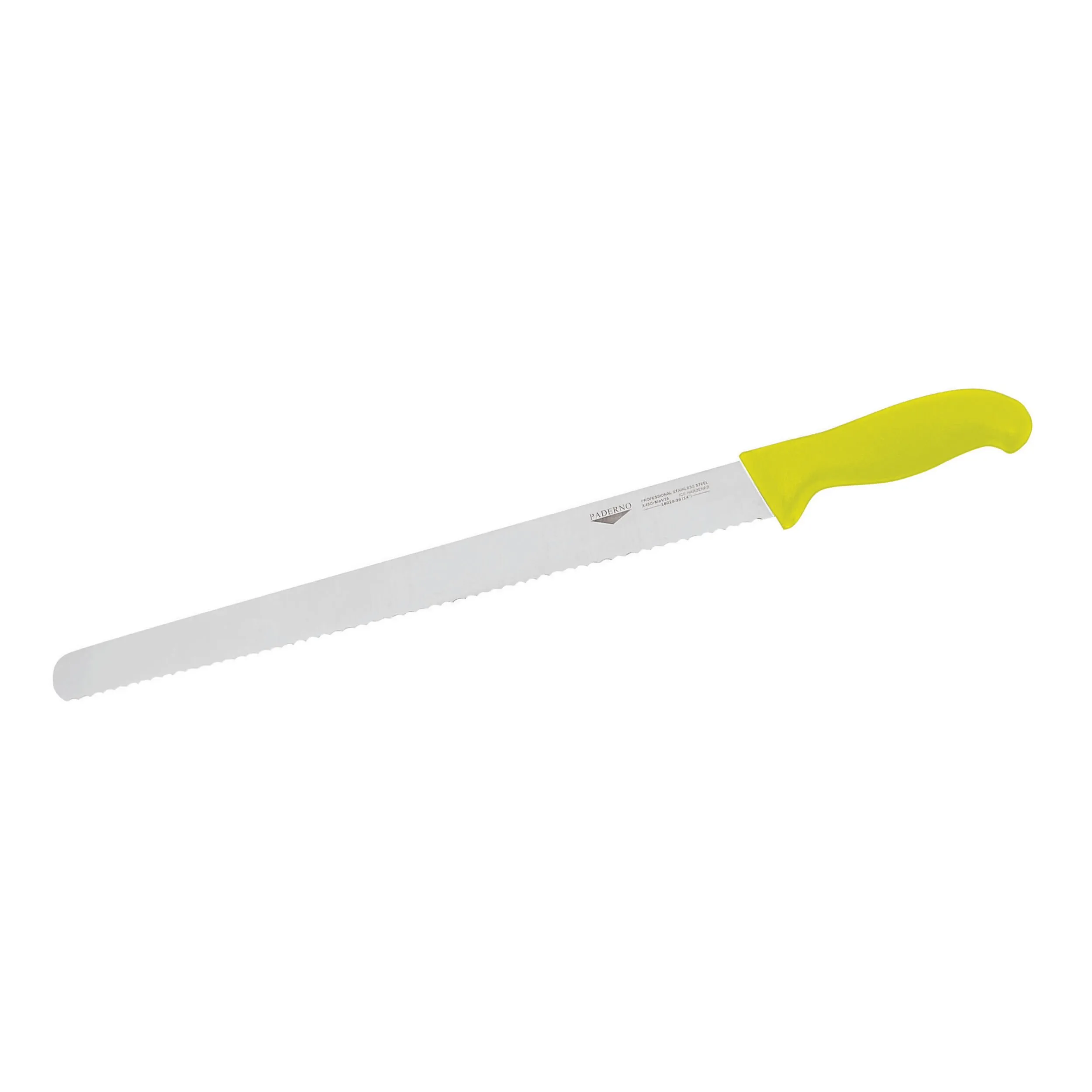 Coltello Pane Cm 30 Manico Giallo Coltelleria Serie Tranciata, peso 0,19 kg