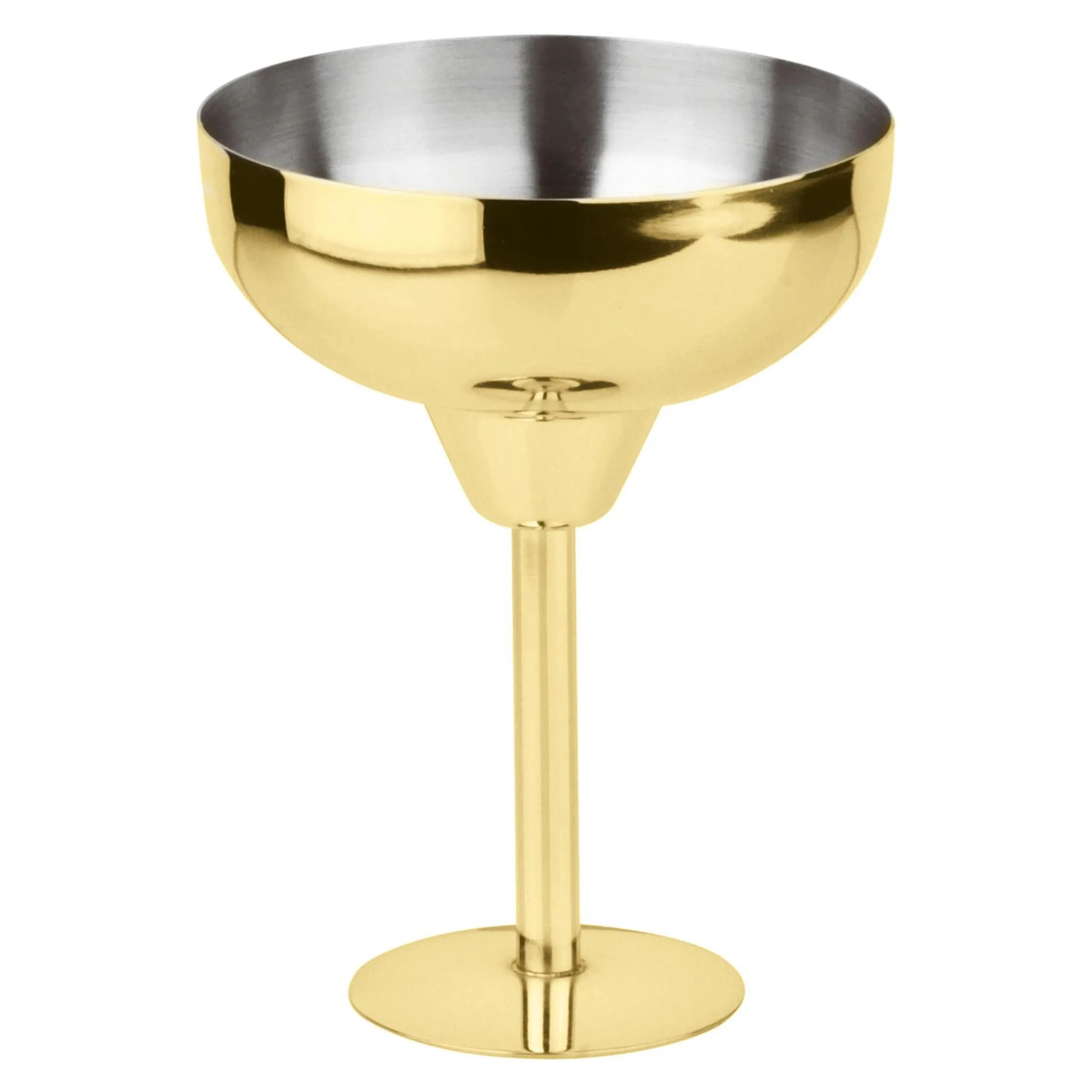 Calice Margarita in Acciaio inox PVD Gold Ø 10xh14 cm - 25 ml 1 Pezzo Il metallo permette di mantenere i drink in temperatura, extra-freddo