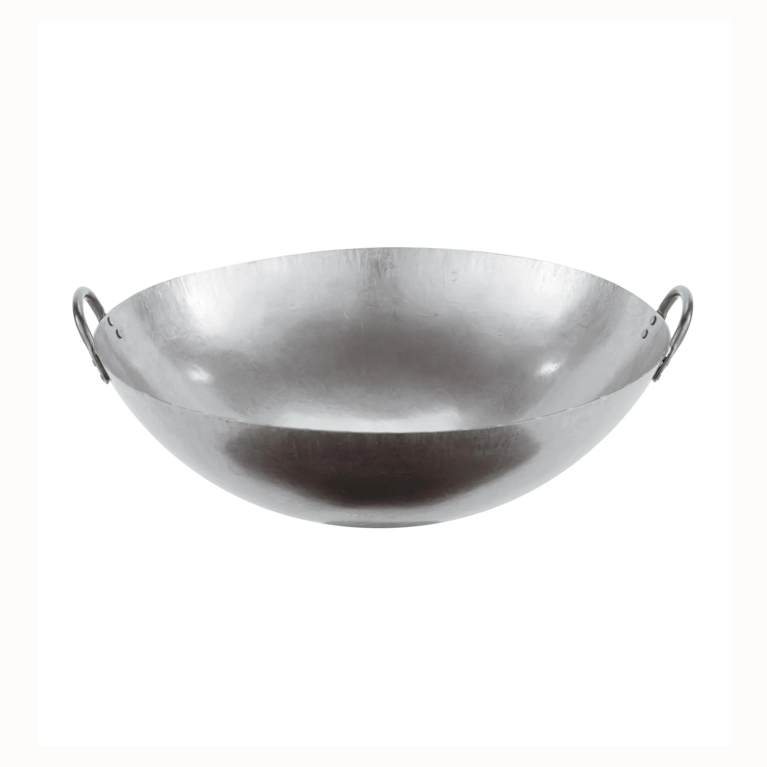 Wok in ferro diametro 46xh14 cm Due Maniglie Ferro, peso 2,15 kg