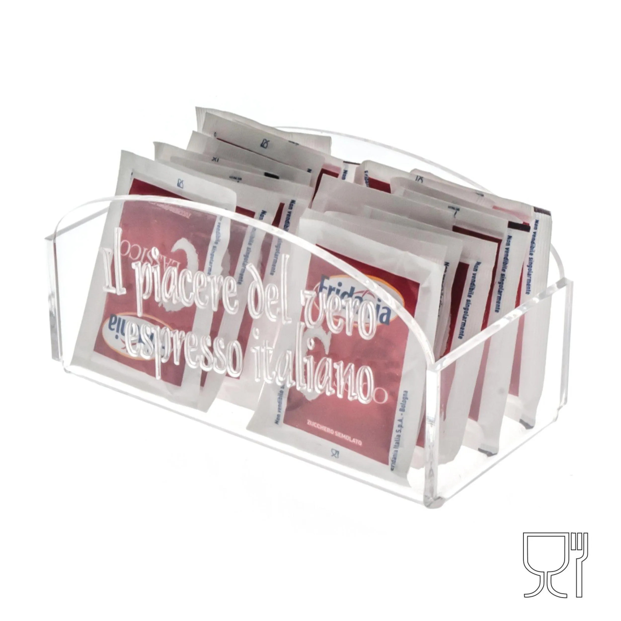 Porta bustine Zucchero in plexiglas trasparente Dimensioni 12,5x6xh6 cm- colore trasparente