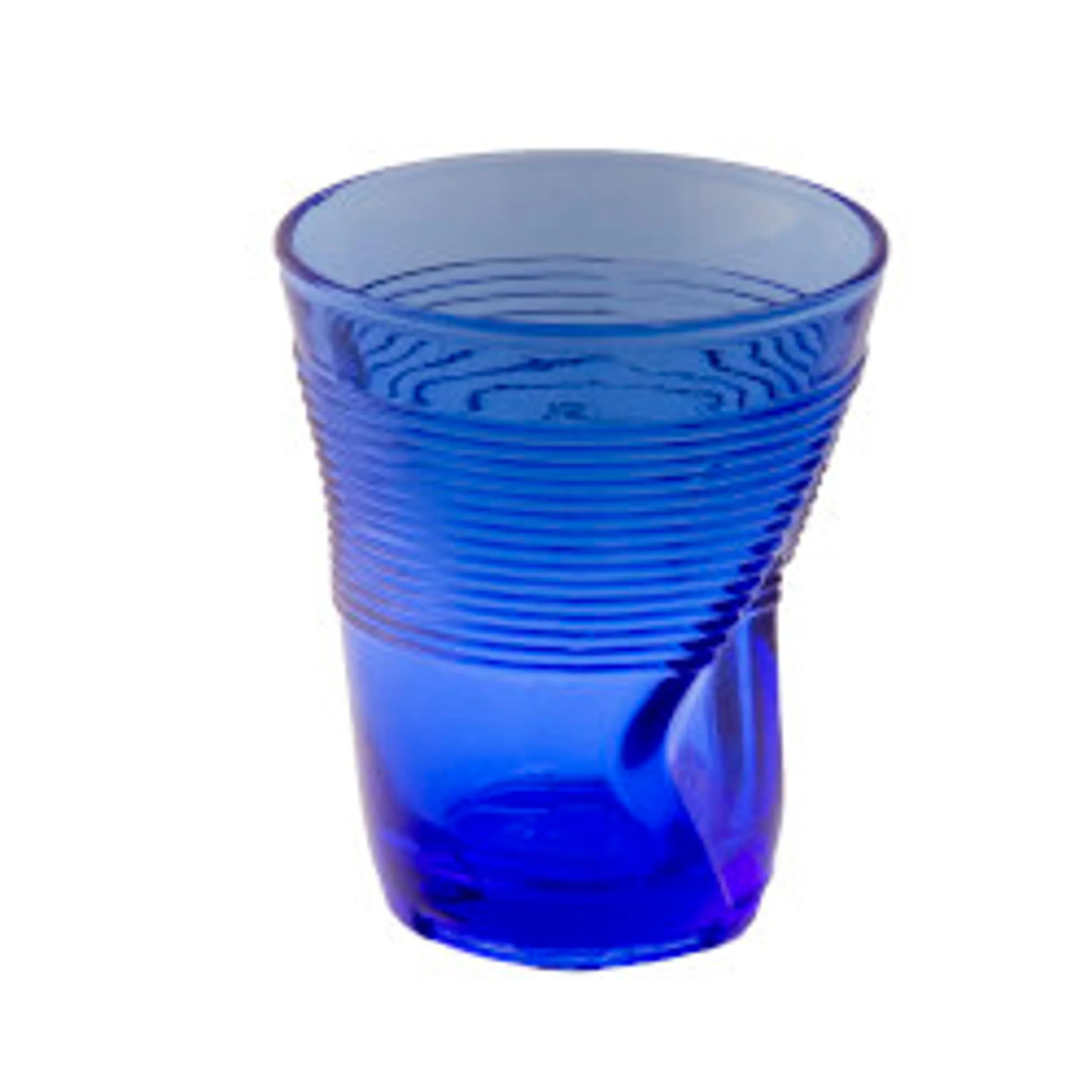 Bicchieri accartocciato COCKTAIL 6 pezzi diametro 8xh12 cm - 34 CL in vetro soffiato adatto alla lavastoviglie colore BLU