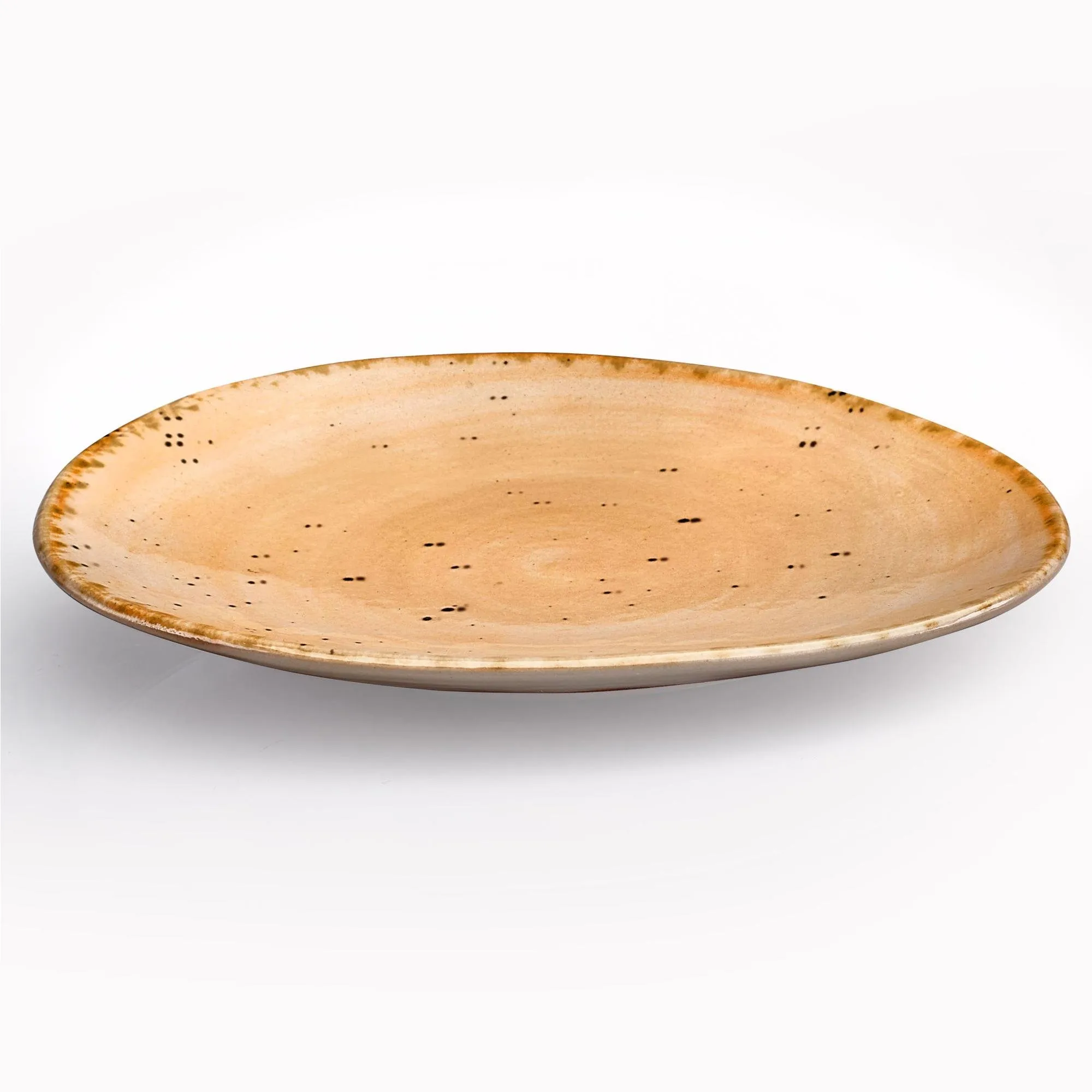 Piattino Appetizer pane in GRES Alta Cucina 16X12X2 cm lavabile in lavastoviglie, adatto al microonde decoro sotto smalto colore Zenzero Beige