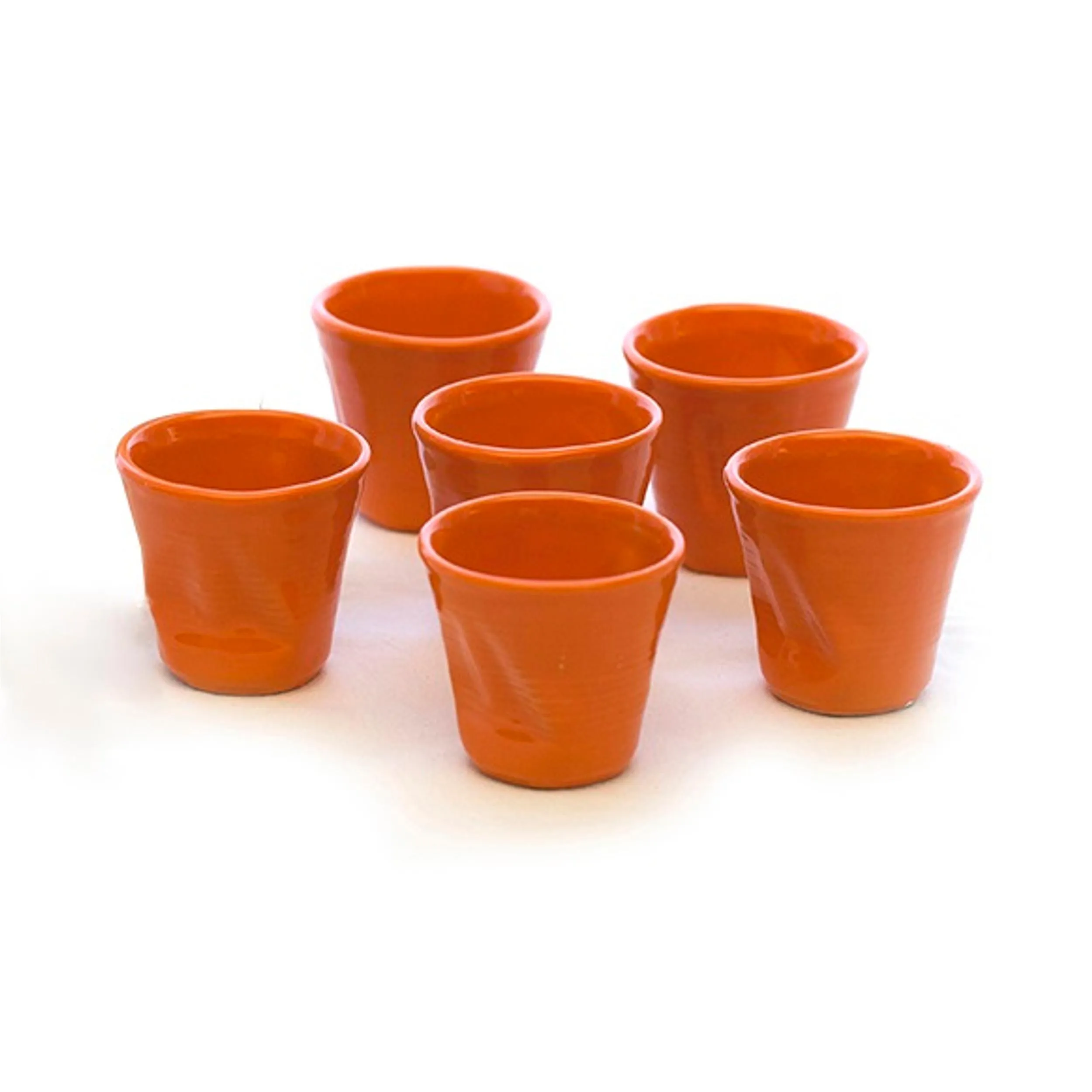 Bicchiere in Gres accartocciato caffè in Gres DEVOTION TO COLORS 6,5x6,5xh6 cm - cl 11 confezione 6 pezzi Arancio