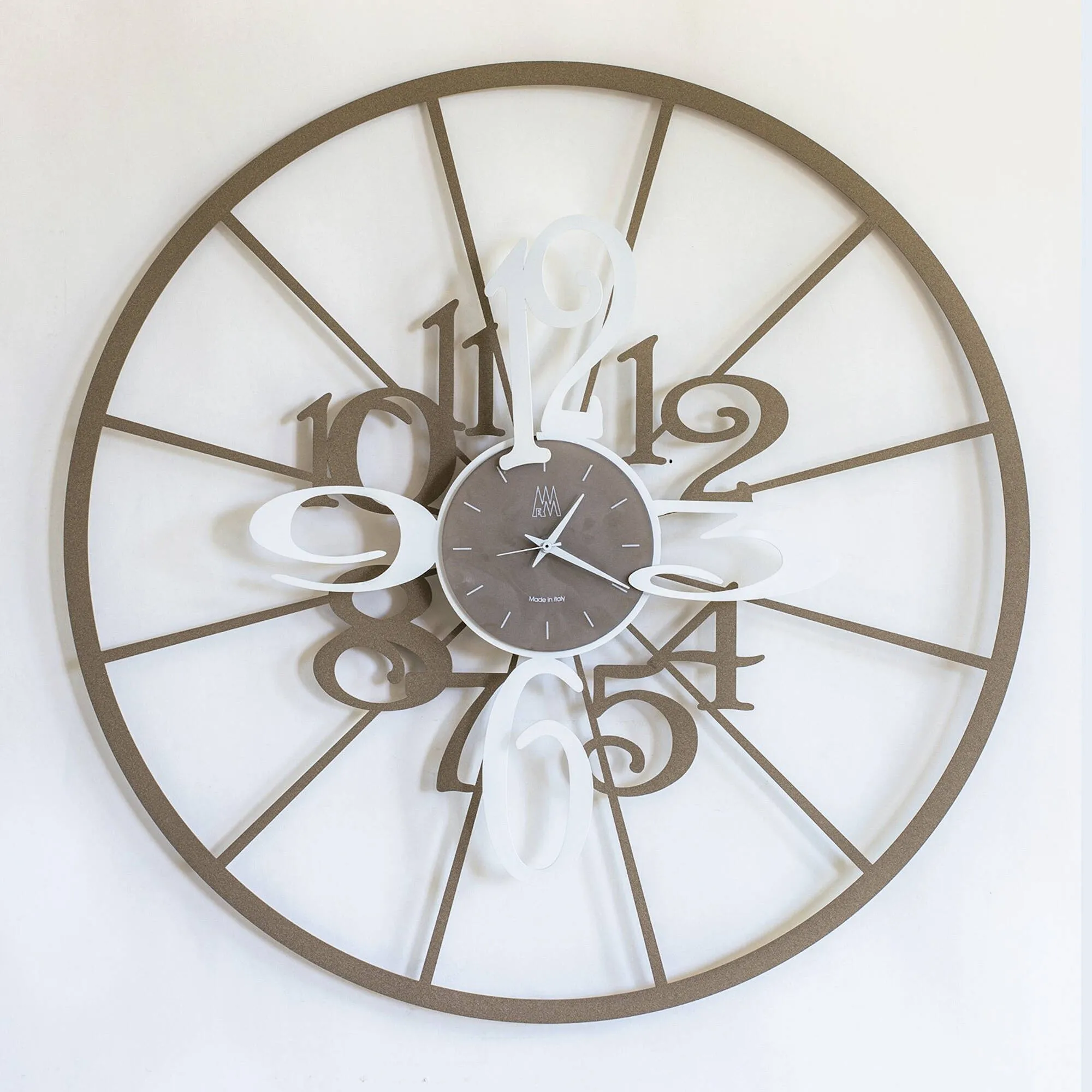 Orologio Kalesy in metallo, diam.70, colore Beige-bianco