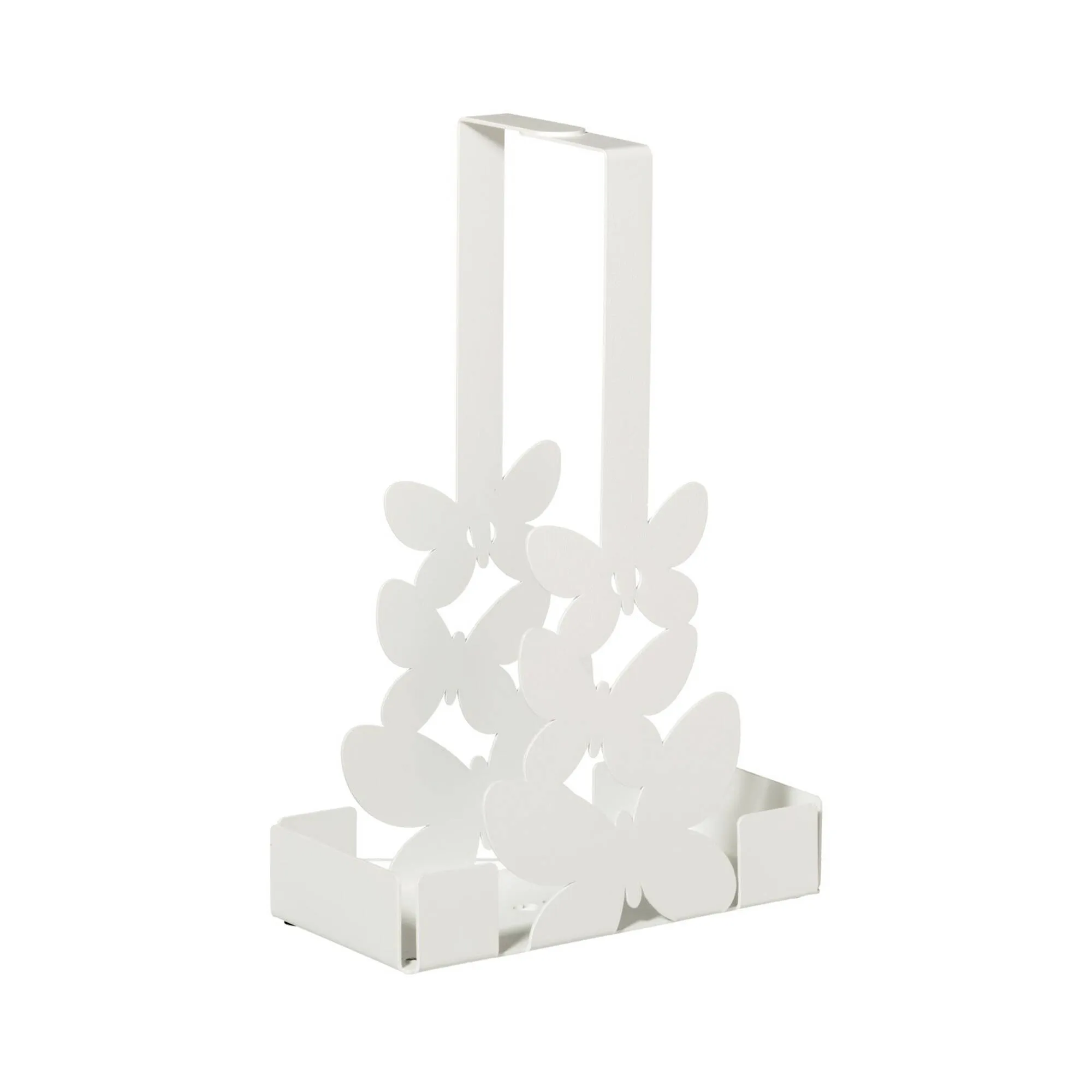 Porta Bicchieri Butterfly in metallo, 8x16Px25h, colore Bianco Neve