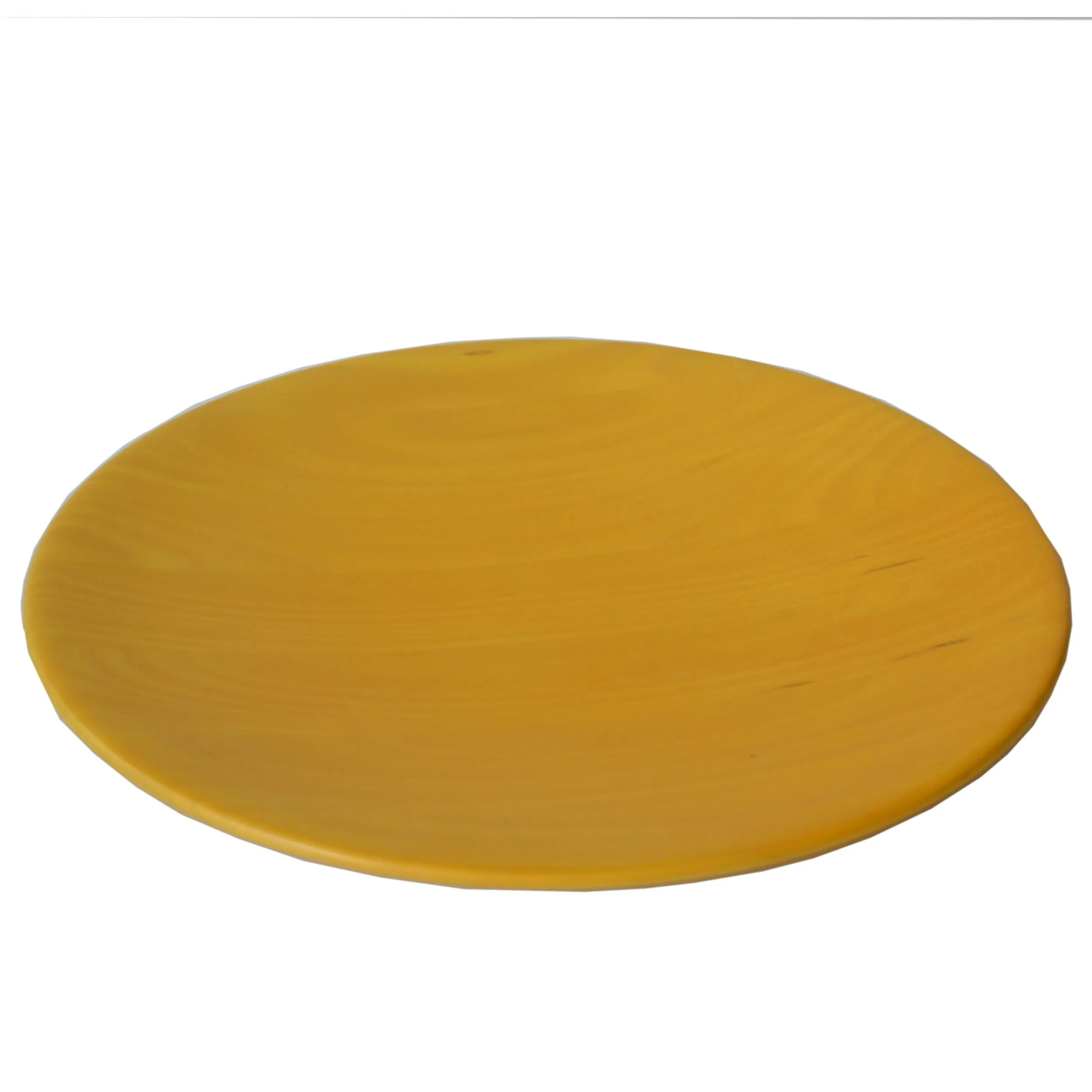 Centrotavola, portafrutta in Legno di Ontano diametro 40xh 3,5 cm colore Giallo