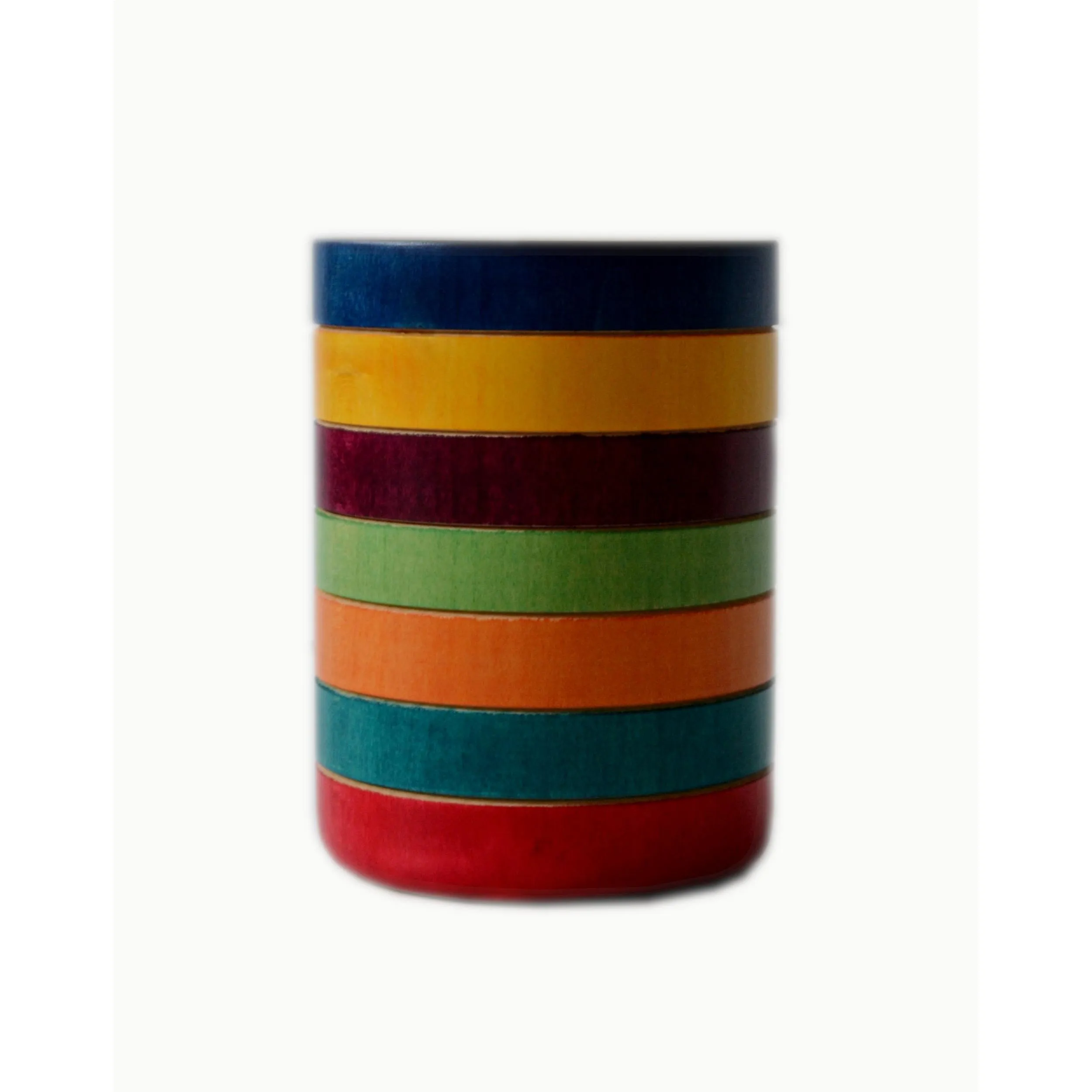 Portapenne, Portamatite cilindrico in legno tornito diametro 8,2xh11 cm colore multicolor
