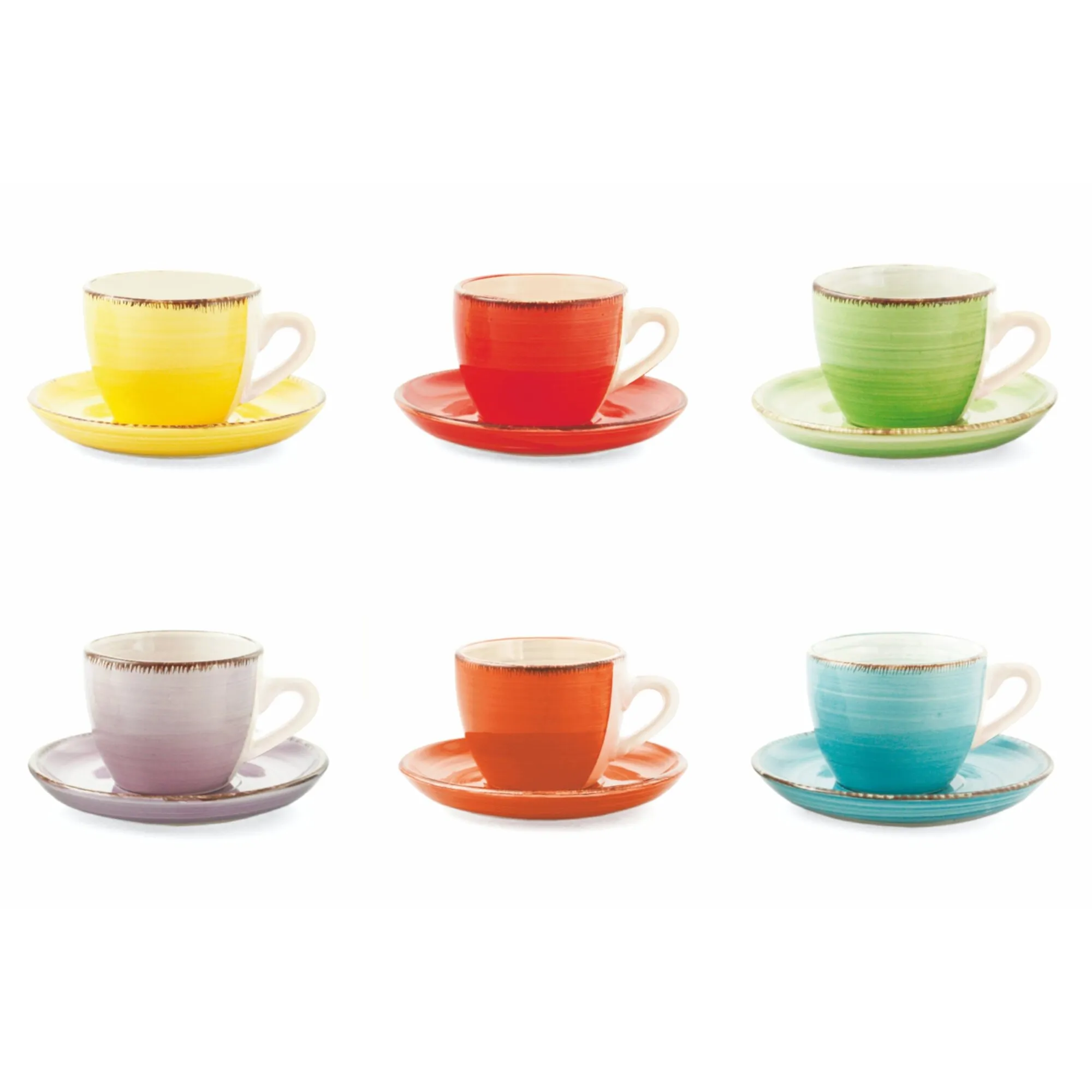 set 6 tazzine caffè Baita in Gres Multicolor, capacità 90 ml