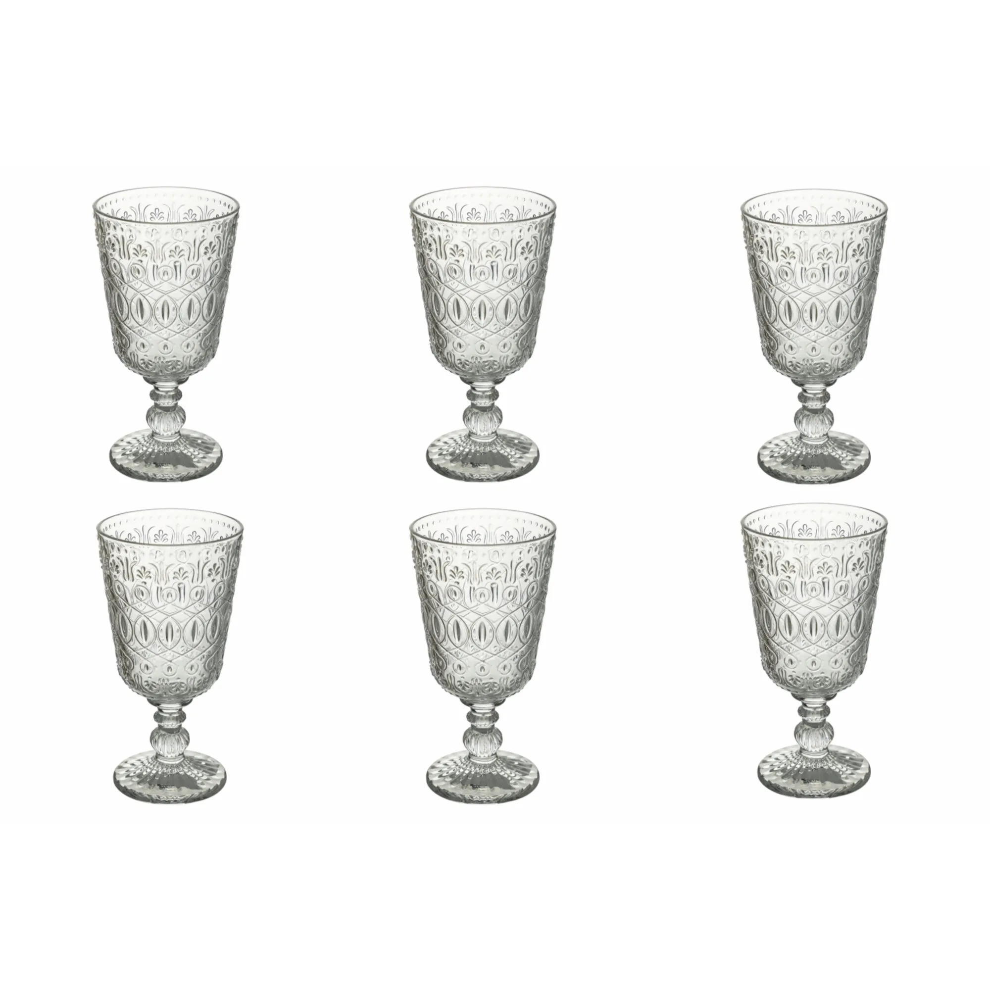 set 6 BICCHIERI ACQUA New Marrakech in Vetro Trasparente, diametro 8.5 x altezza 16 cm, capacità 310 ml