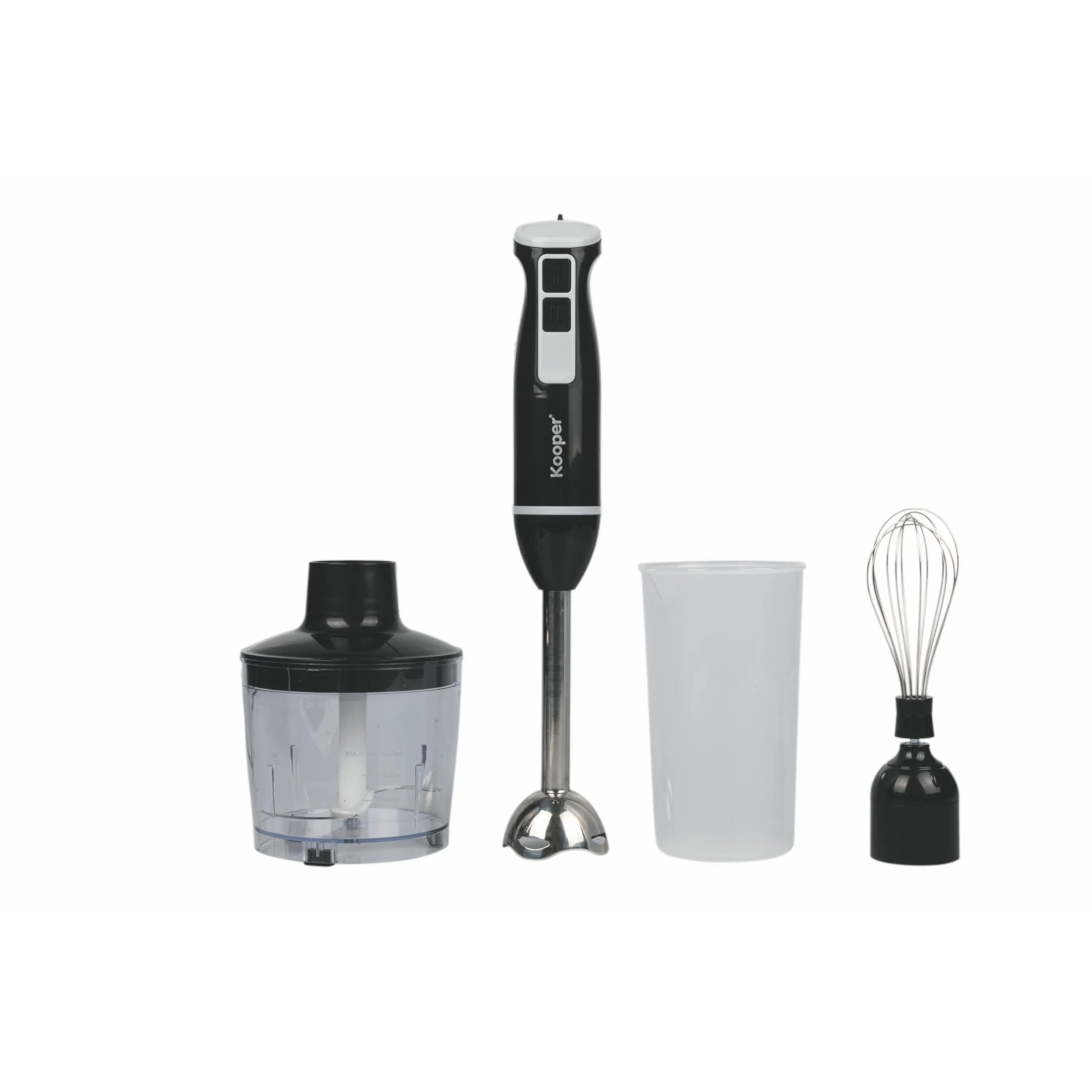 SET 3 IN 1 FRULLATORE IMMERS.600W NERO E ACCIAIO in Abs Grigio - Nero