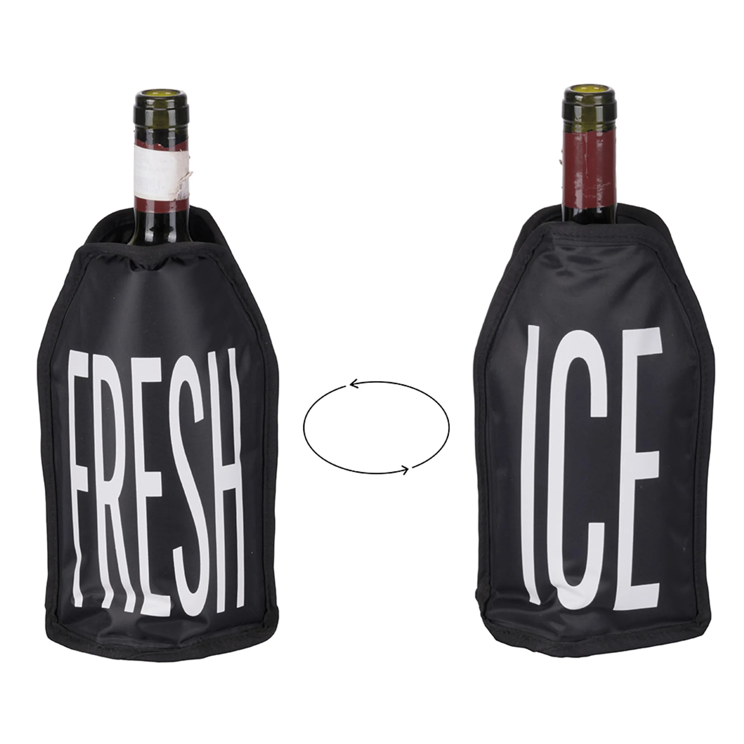 Glacette Vino, Mantiene a lungo la bevanda fresca Esterno in poliestere e PVC Dimensioni 16x2x h 23 cm con bordo in cotone Interno in GEL Mantiene a lungo la bevanda fresca