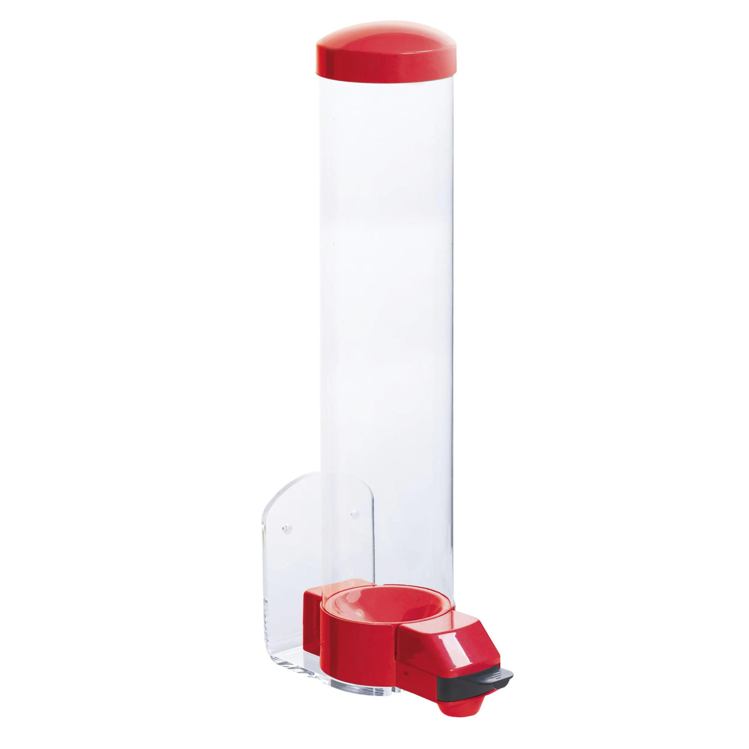 Dispenser da Muro singolo Dimensioni 13x26xh73 cm - capacità 6,7 Lt in plexiglass colore rosso