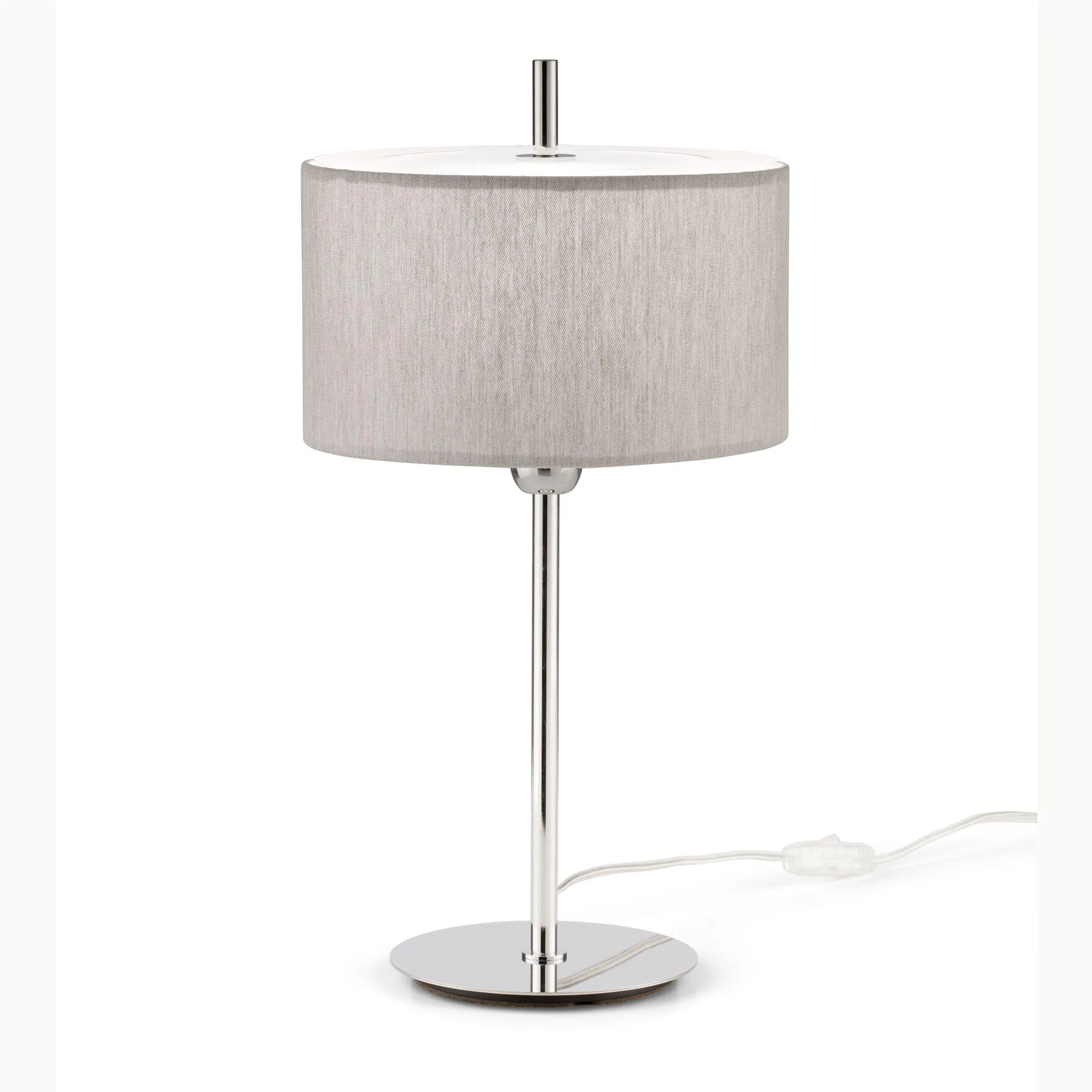 Lampada da Tavolo Lumetto con filo FASHION DIAMETRO 25x h 45 cm paralume in tessuto grigio chiaro ø 23 x h 13 cm