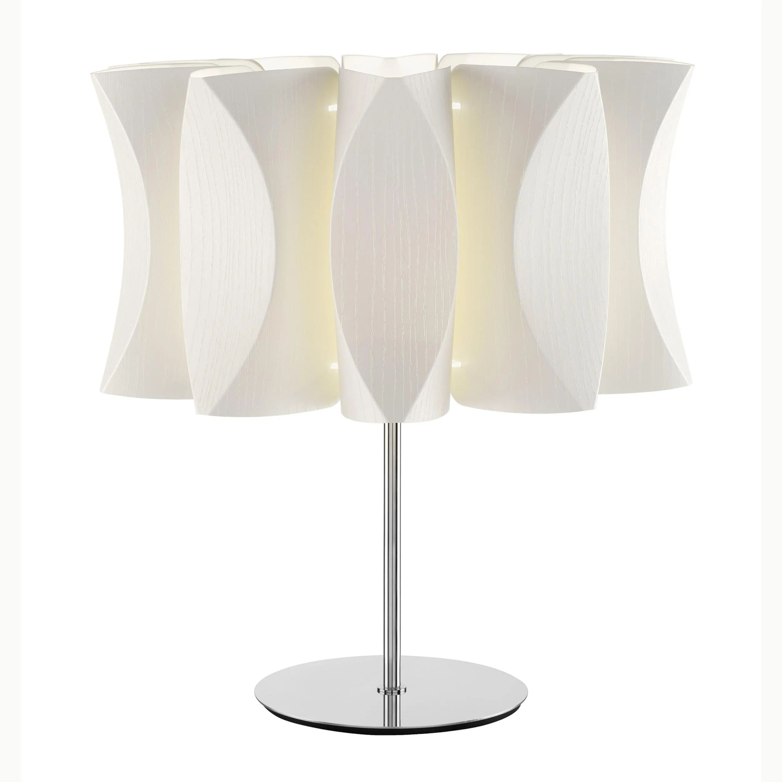 Lampada da tavolo, Lume Fassino bianco VIRUS Dimensioni 44xh48cm- peso 3,4 kg base in acciaio lucido