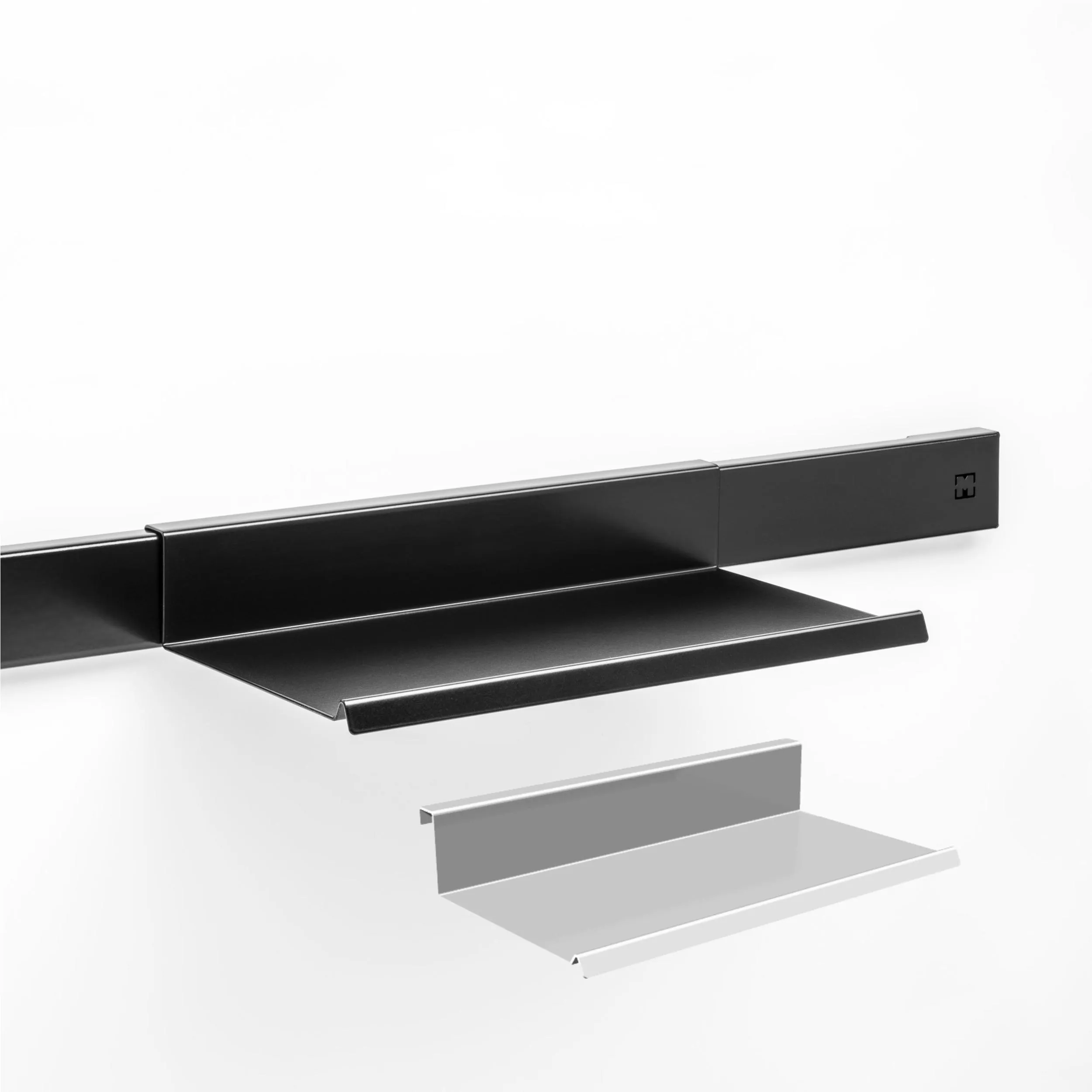 Ripiano Mensola fissabile su Barra da cucina sotto pensile inox AISI 304 Linea POP Dimensioni 30x17xh8,2 cm verniciato a fuoco colore NERO