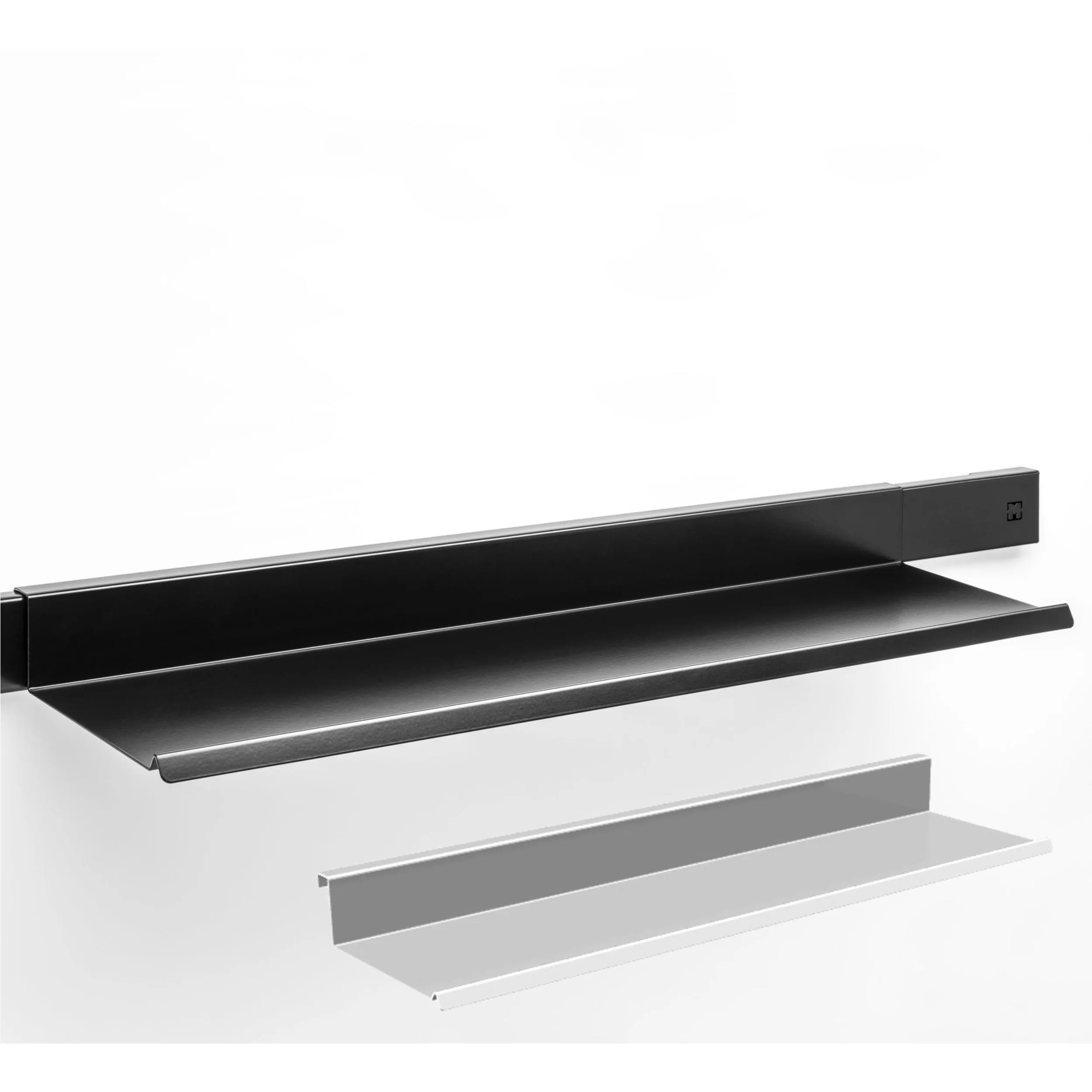 Ripiano Mensola Grande fissabile su Barra da cucina sotto pensile inox AISI 304 Linea POP Dimensioni 60x16.5xh5,5 cm verniciato a fuoco colore NERO