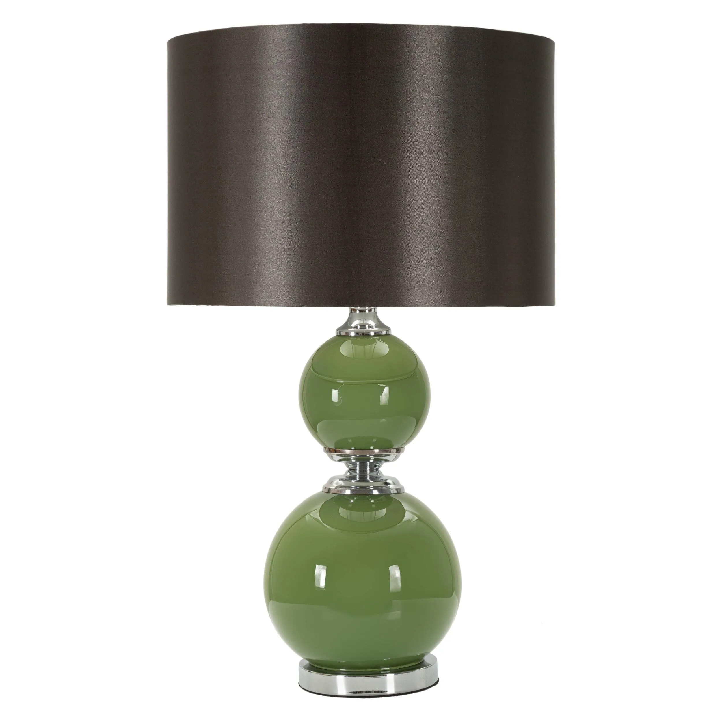 Lampada da Tavolo base in vetro verde e paralume in velluto dorato 40x40x h70 cm Lampada E-27 Attacco con filo FILO colore verde