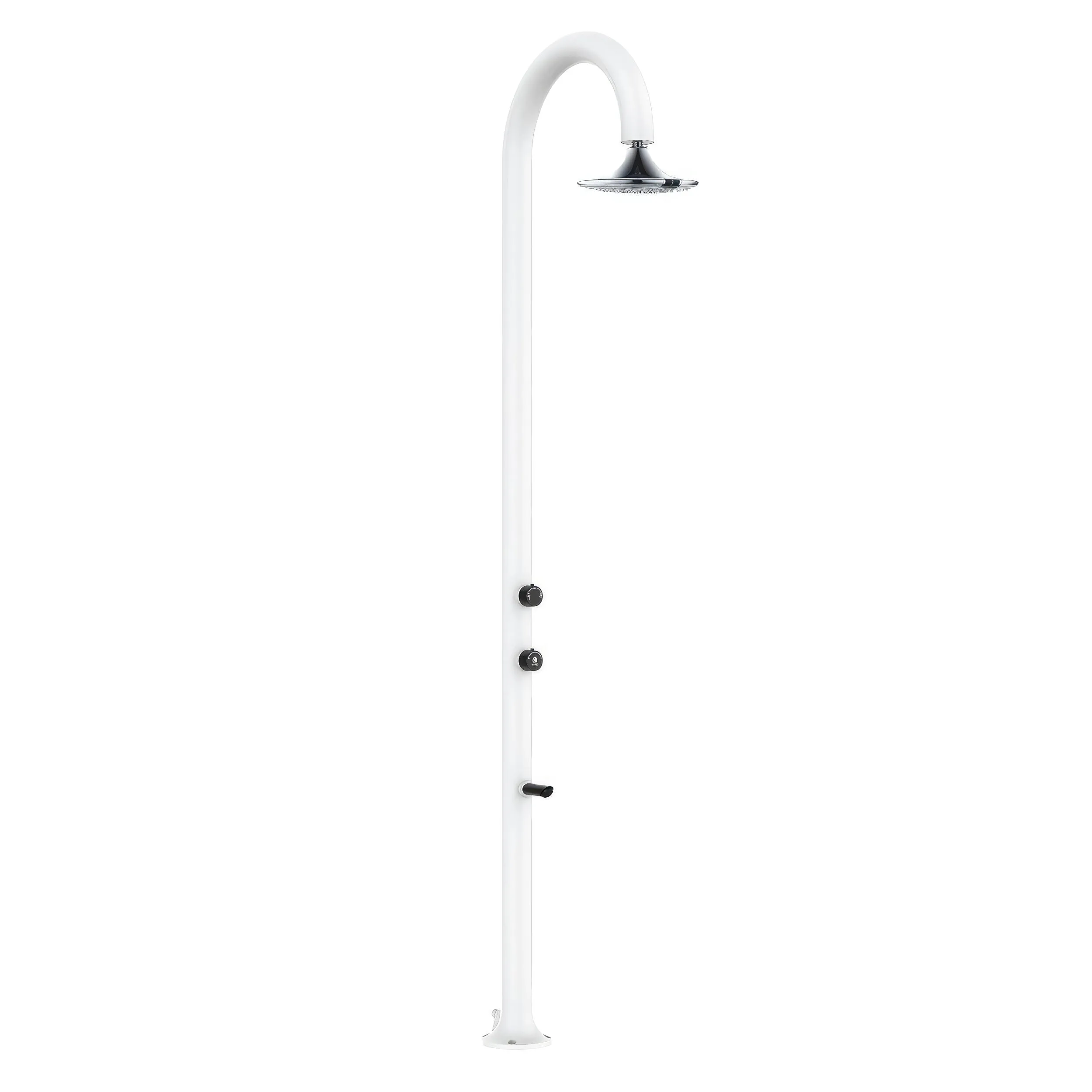 Doccia da Giardino esterno LUNA ALU-SENSOR in Alluminio Doppio Attacco Dimensioni 26x37x h 233 cm Consente Di Variare Il Getto Dacqua Con Un Movimento Della Mano.