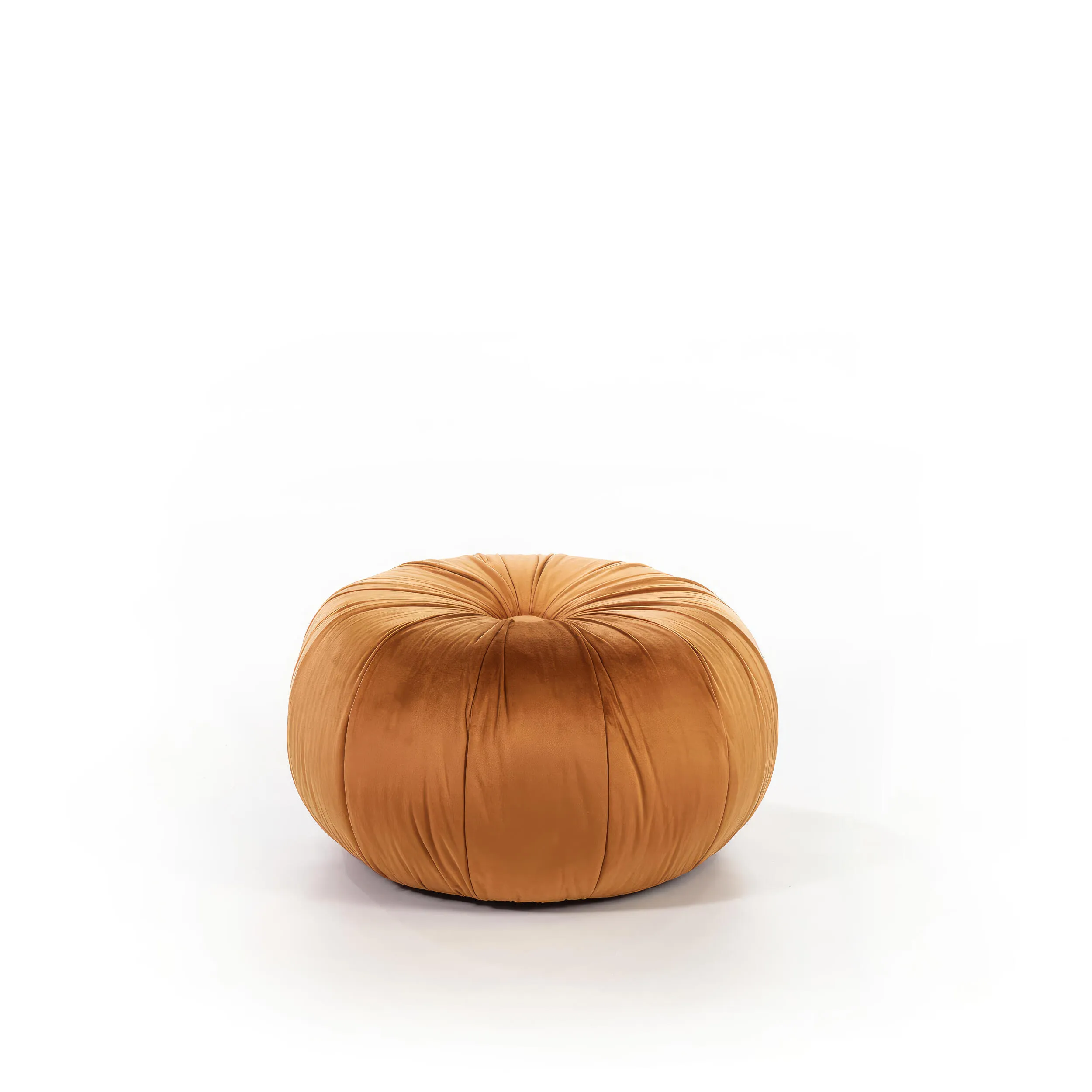 Pouf Kaia Design twist 48x48xH30 cm, Rivestimento arancione, Materiale velluto