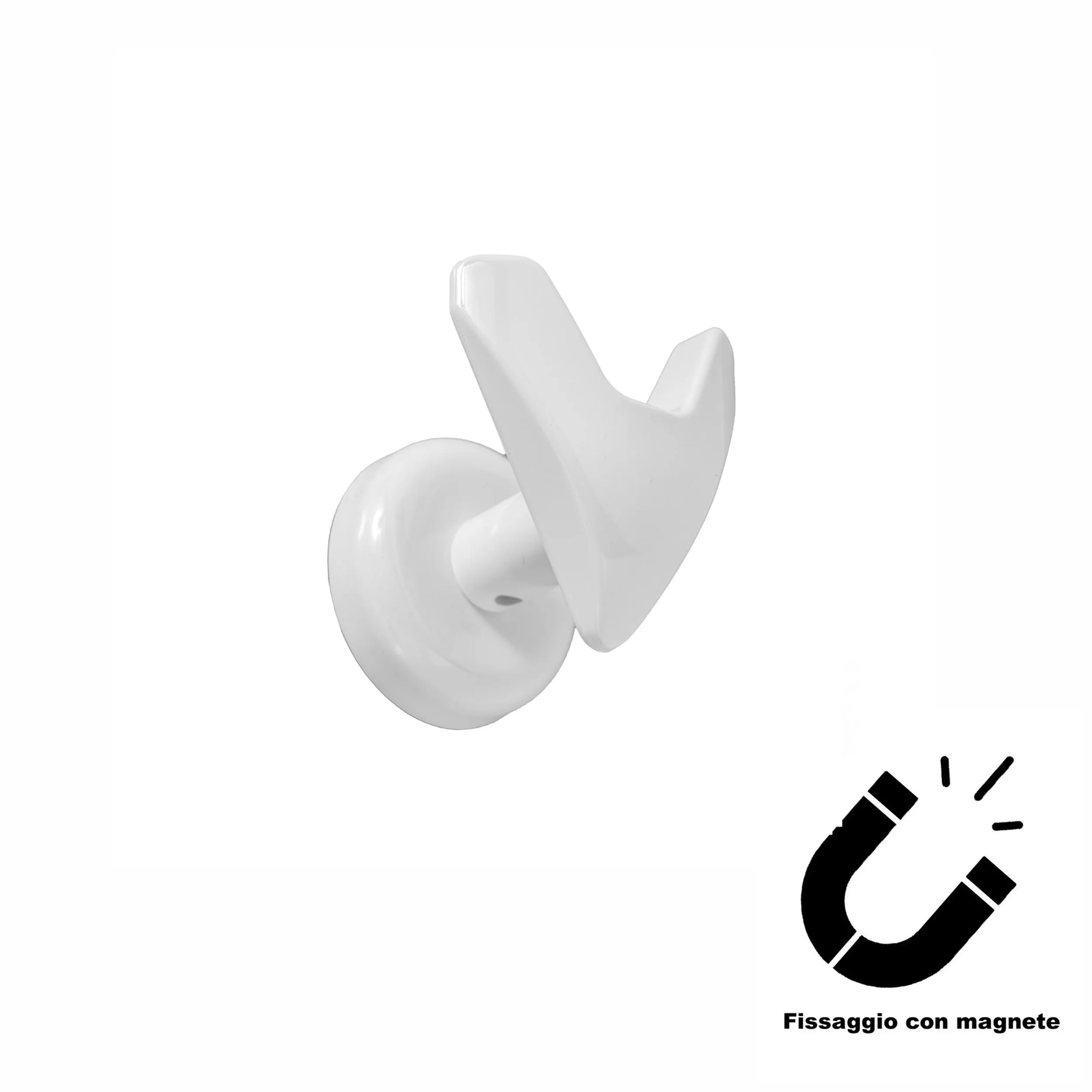 Porta accappatoio/porta asciugamani MAGNETICO Hangy Vip Magnete per Termoarredo Tenuta fino a 3 KG e moderno in metallo Bianco