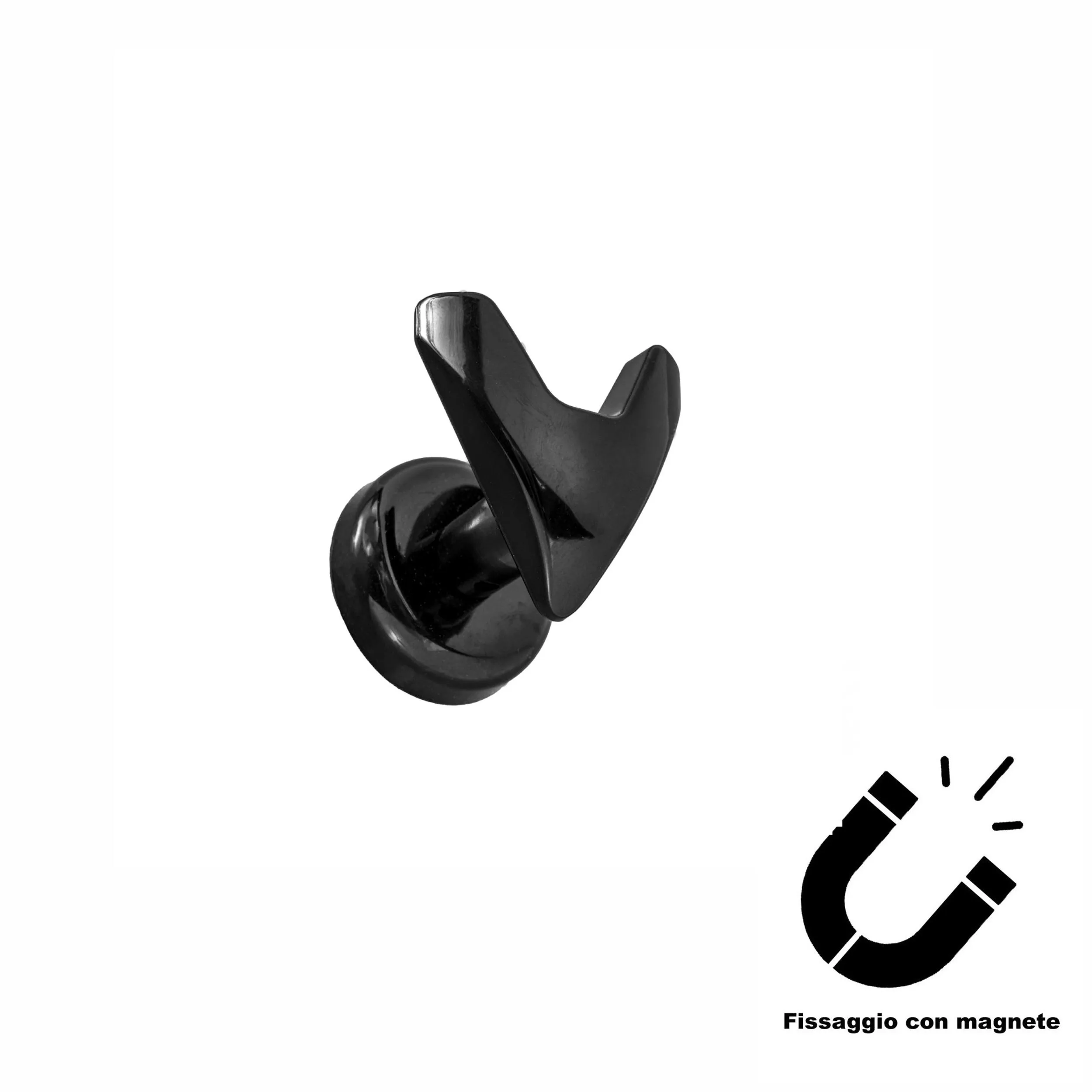 Porta accappatoio/porta asciugamani MAGNETICO Hangy Vip Magnete per Termoarredo Tenuta fino a 3 KG e moderno in metallo nero