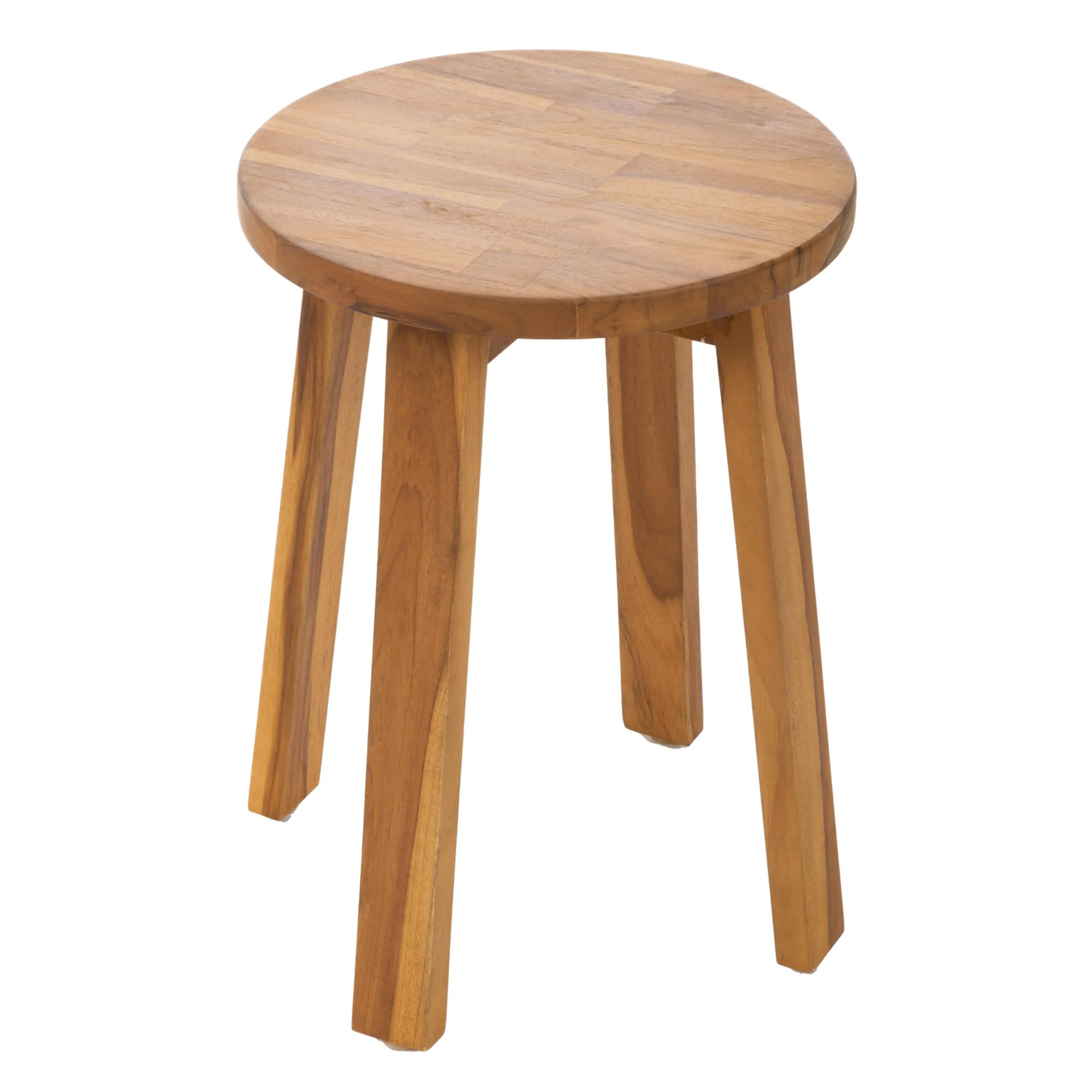 Sgabello realizzato in Teak con seduta rotonda Stool 19 Dimensioni ø 35 x h 48 cm e struttura rotonda