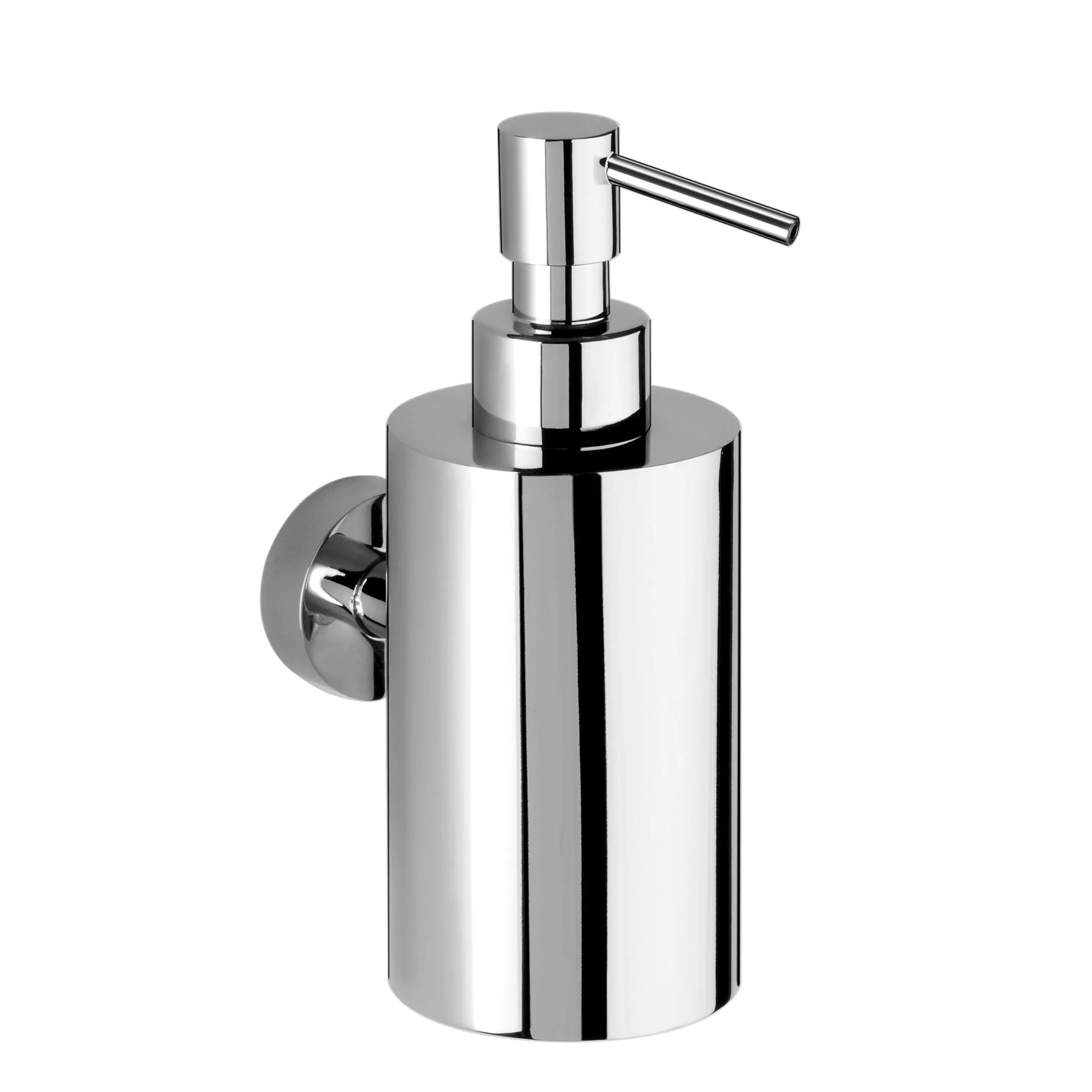 Dispenser Porta sapone Liquido con Pompetta da Appendere TECNA Dimensioni 6,5x10x h 16.5 cm stile contemporaneo a viti Cromato Inox Lucido