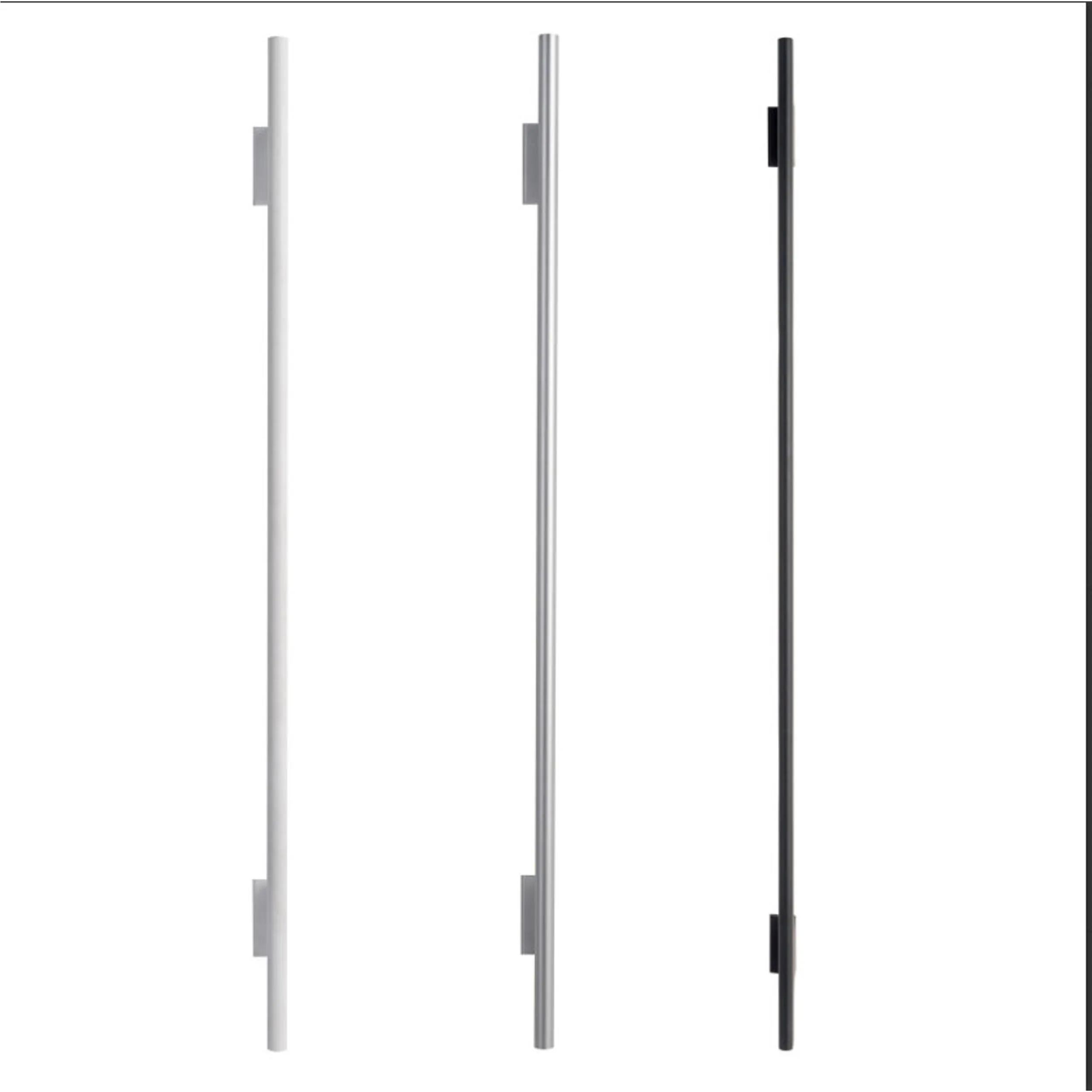 Barra di supporto in alluminio estruso da fissare a muro SISTEMA PROP h 110 cm Verniciata colore bianco opaco o nero opaco. Può essere utilizzata singolarmente o con l'aggiunta di specchi, mensole