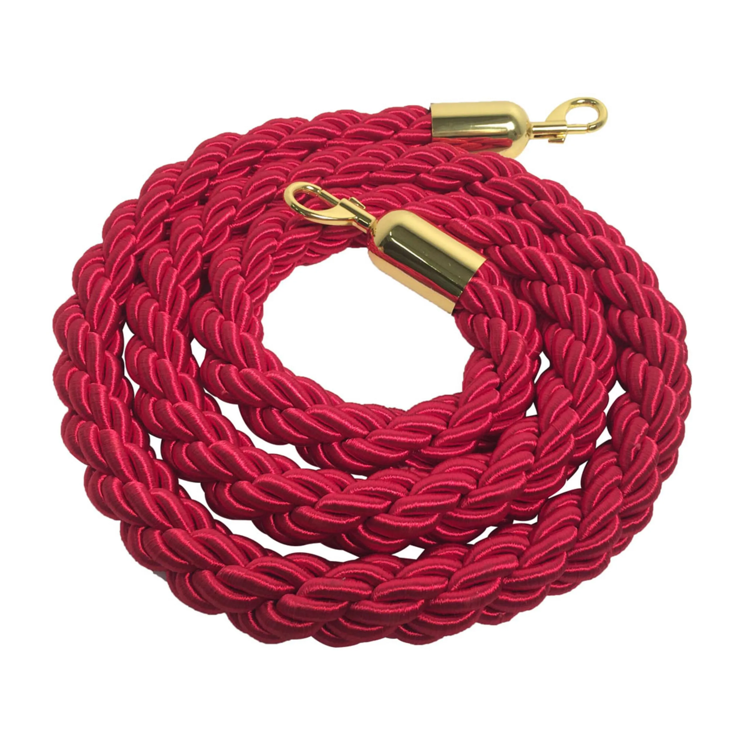 Cordone intrecciato lunghezza 2 metri blu con morsetti GOLD lunghezza 2 metri diametro 30mm COLORE ROSSO