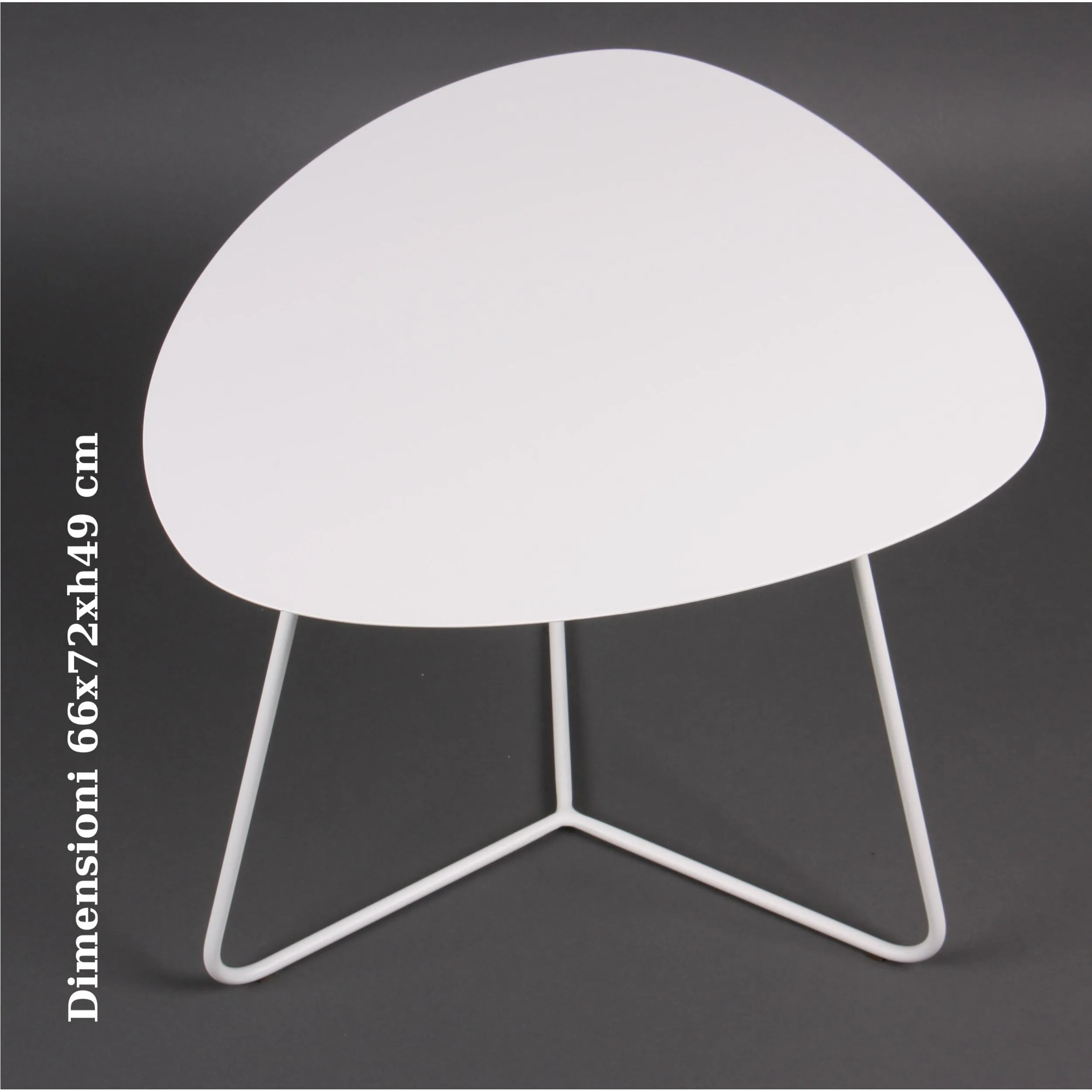 Tavolino da salotto forma ovoidale BIG design moderno dimensioni 66x72x 49 h cm - peso 7,8 kg Stile moderno colore Bianco Pastello