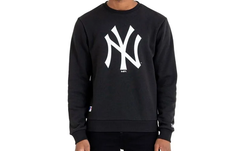 Felpa Mlb New York Yankees Team Nero Logo Bianco