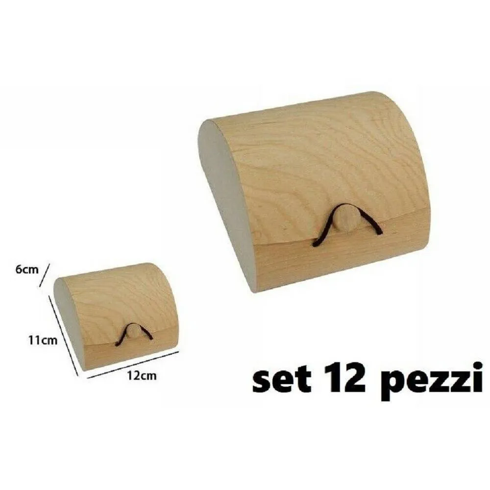 SET 12 SCATOLE BOX ASTUCCIO IN LEGNO DECOUPAGE PORTAGIOIE COFANETTO 53486A