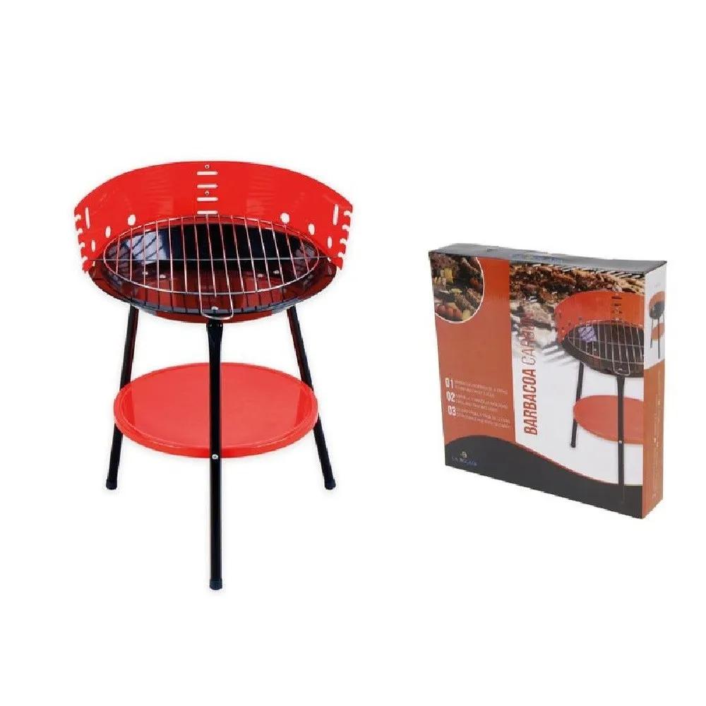 BARBECUE A CARBONE CARBONELLA BBQ GRILL METALLO CON PARAVENTO GRIGLIA 36X53.5CM