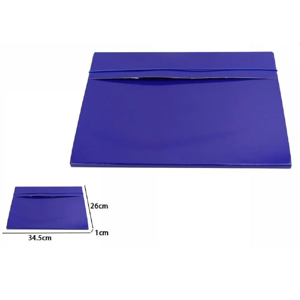 SET 2 PEZZI CARTELLINE PORTA DOCUMENTI CARTELLINA MOLLA CUSTODIA BLU 68206