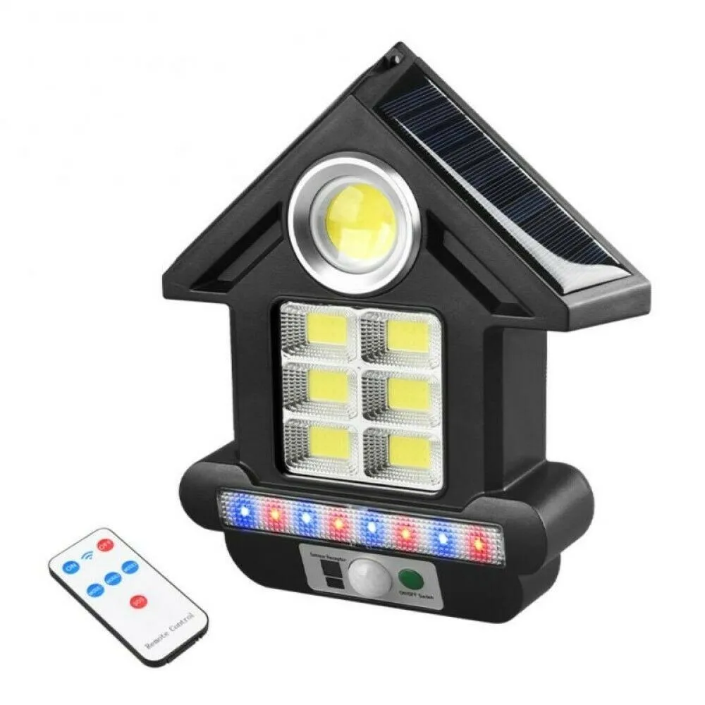 FARO SOLARE CON PANNELLO FARETTO SENSORE MOVIMENTO 81LED COB TELECOMANDO CL-S180