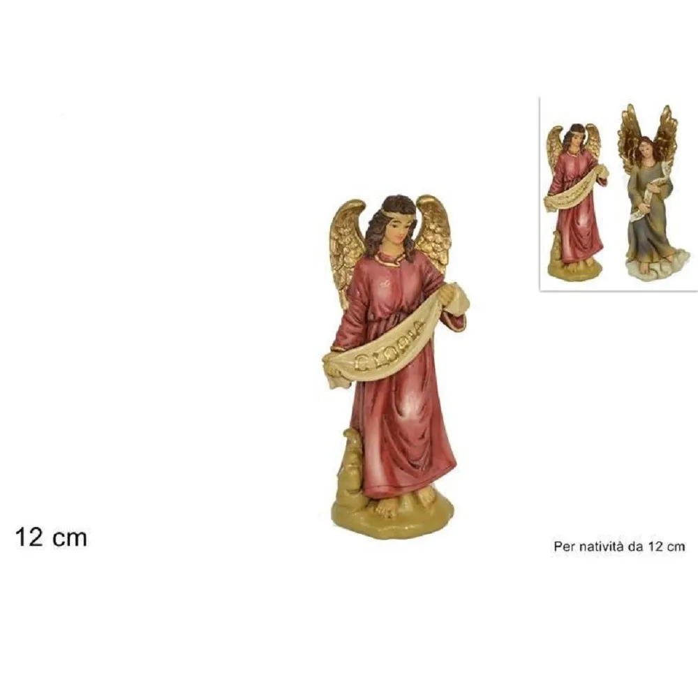 STATUINA ANGELO 12 CM PER PRESEPE IN RESINA DECORO NATALE NATALIZIO NATIVITA'