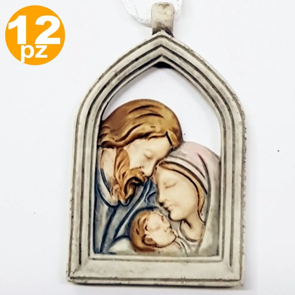 BOMBONIERE NATIVITA' ARCO CRESIMA GIUSEPPE MADONNA BAMBINO CERAMICA APPENDINO