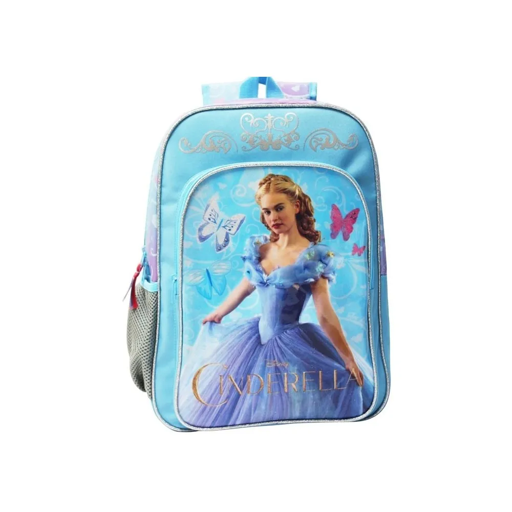 ZAINO AMERICANO CINDARELLA IN POLIESTERE 40 CM DISNEY CENERENTOLA AZZURRO