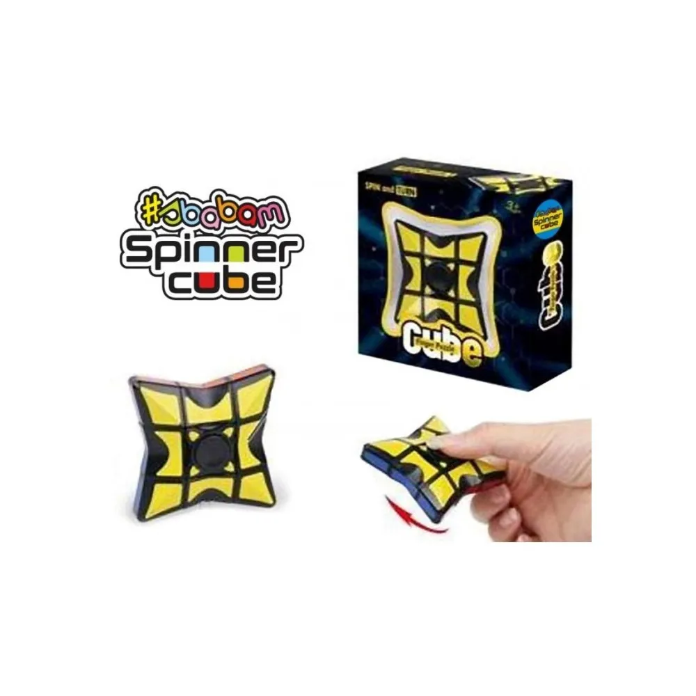 GIOCO GIOCATTOLO CUBO DI RUBIK RUOTANTE FIDGET FINGER SPINNER RUOTA A 360° 3+