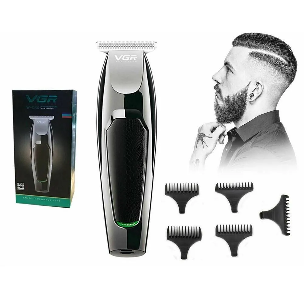 RASOIO TAGLIA CAPELLI ELETTRICO REGOLA BARBA RICARICABILE USB 5 PETTINI V-030