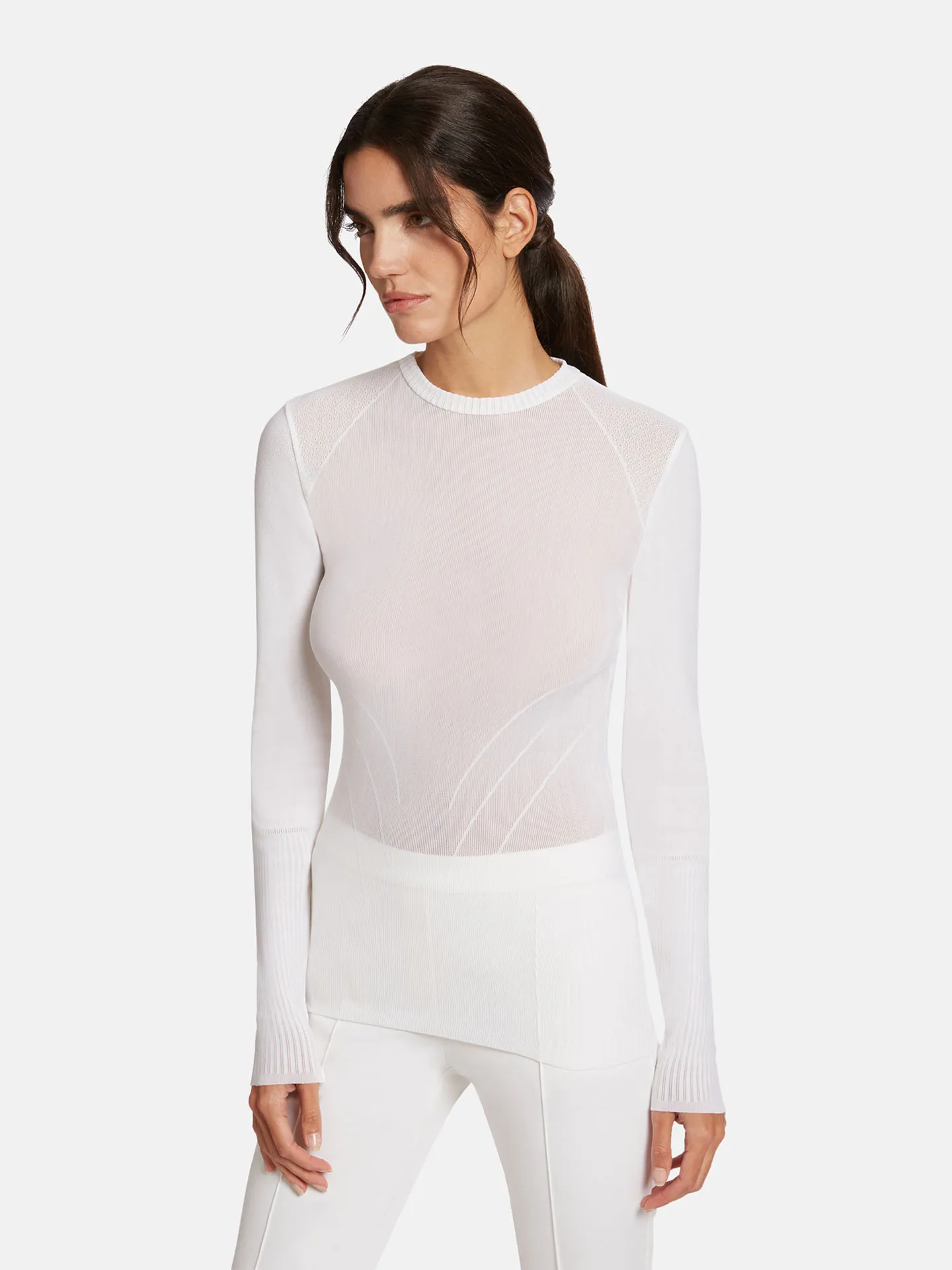 Wolford - Diana Pullover, Donna, white, Taglia: M