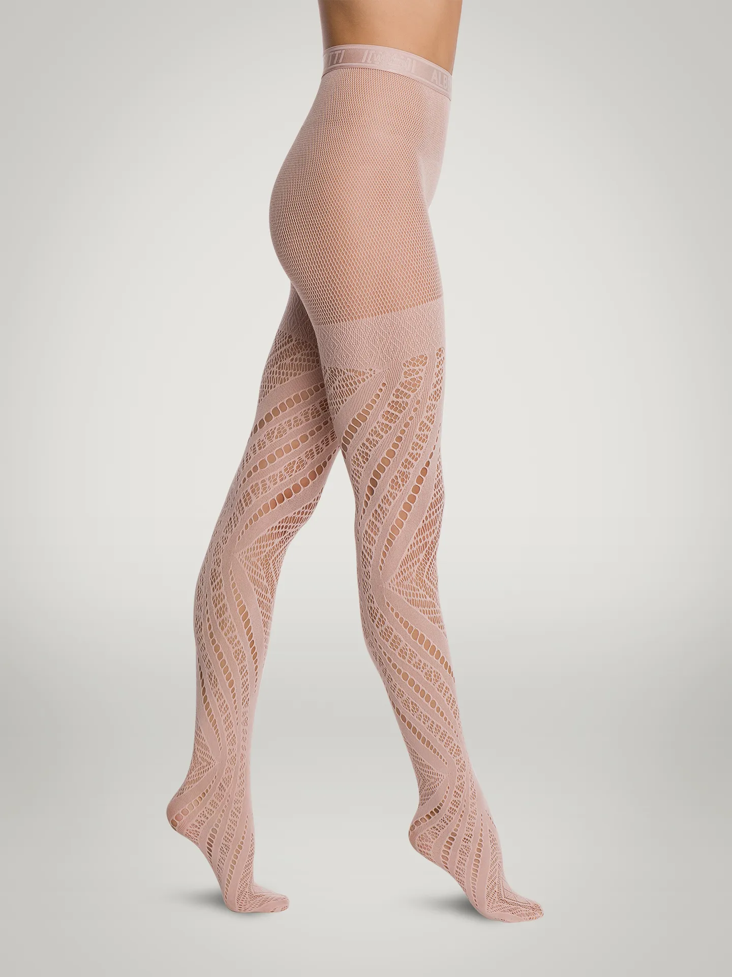 Wolford - Ajouré Net Tights, Donna, rosepowder, Taglia: L