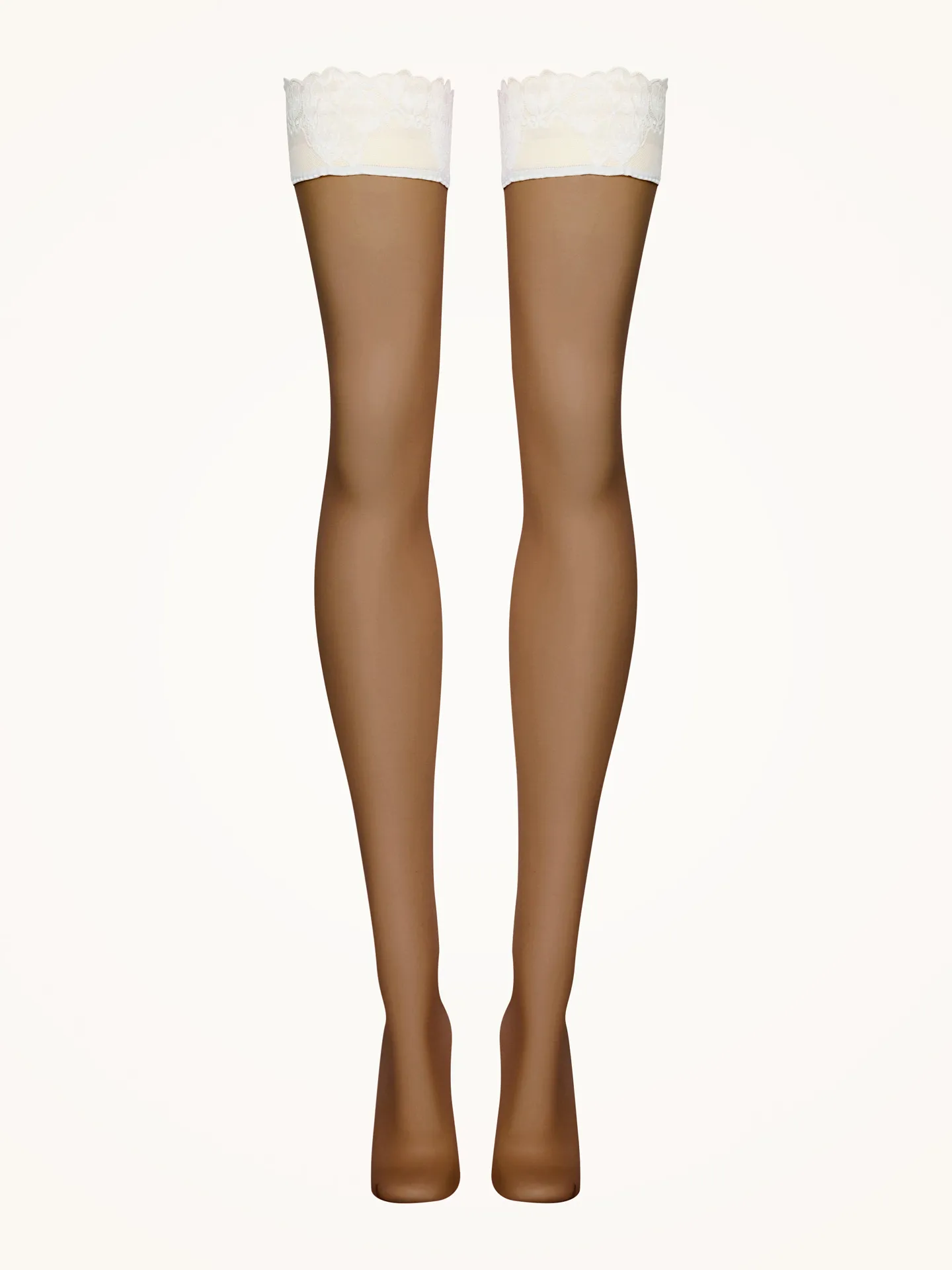 Wolford - Nude 8 Lace Stay-Up, Donna, honey/white, Taglia: XS