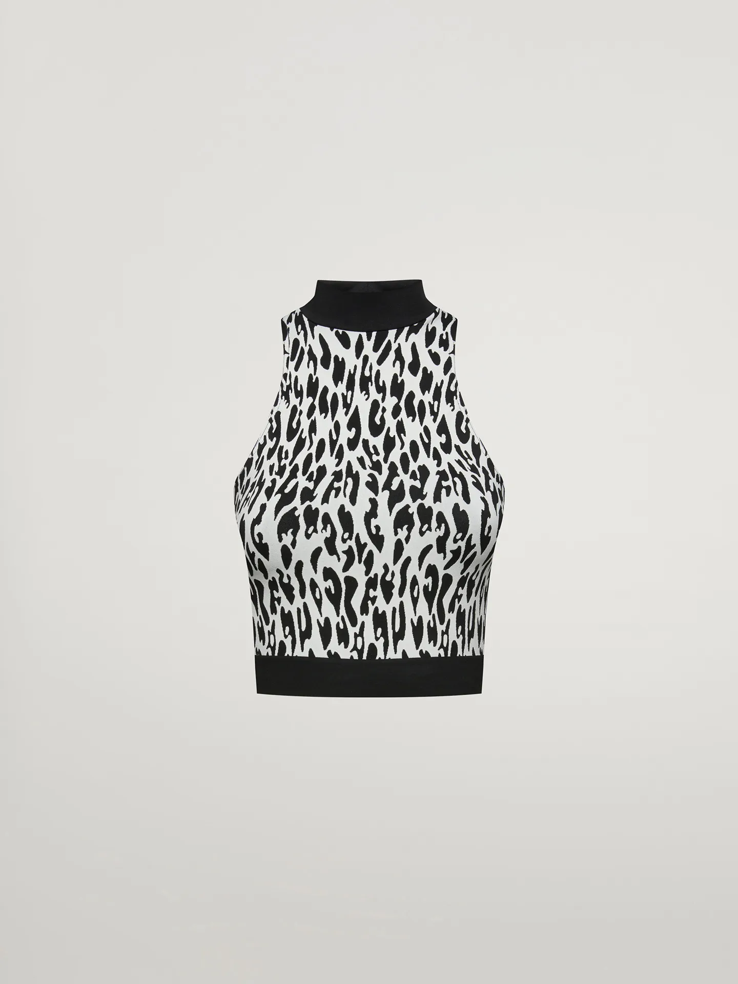 Wolford - C2C Leopard Top Sleeveless, Donna, sugar zwizzle/black, Taglia: M